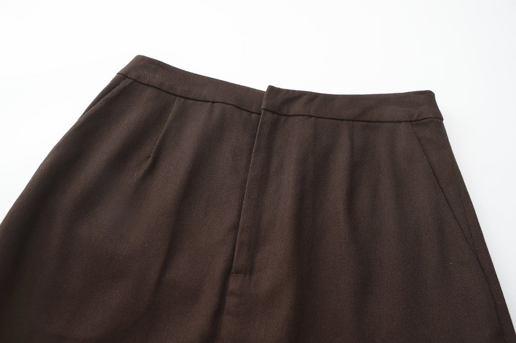 "RUOHAN" DEEP BROWN PANTS SKIRT