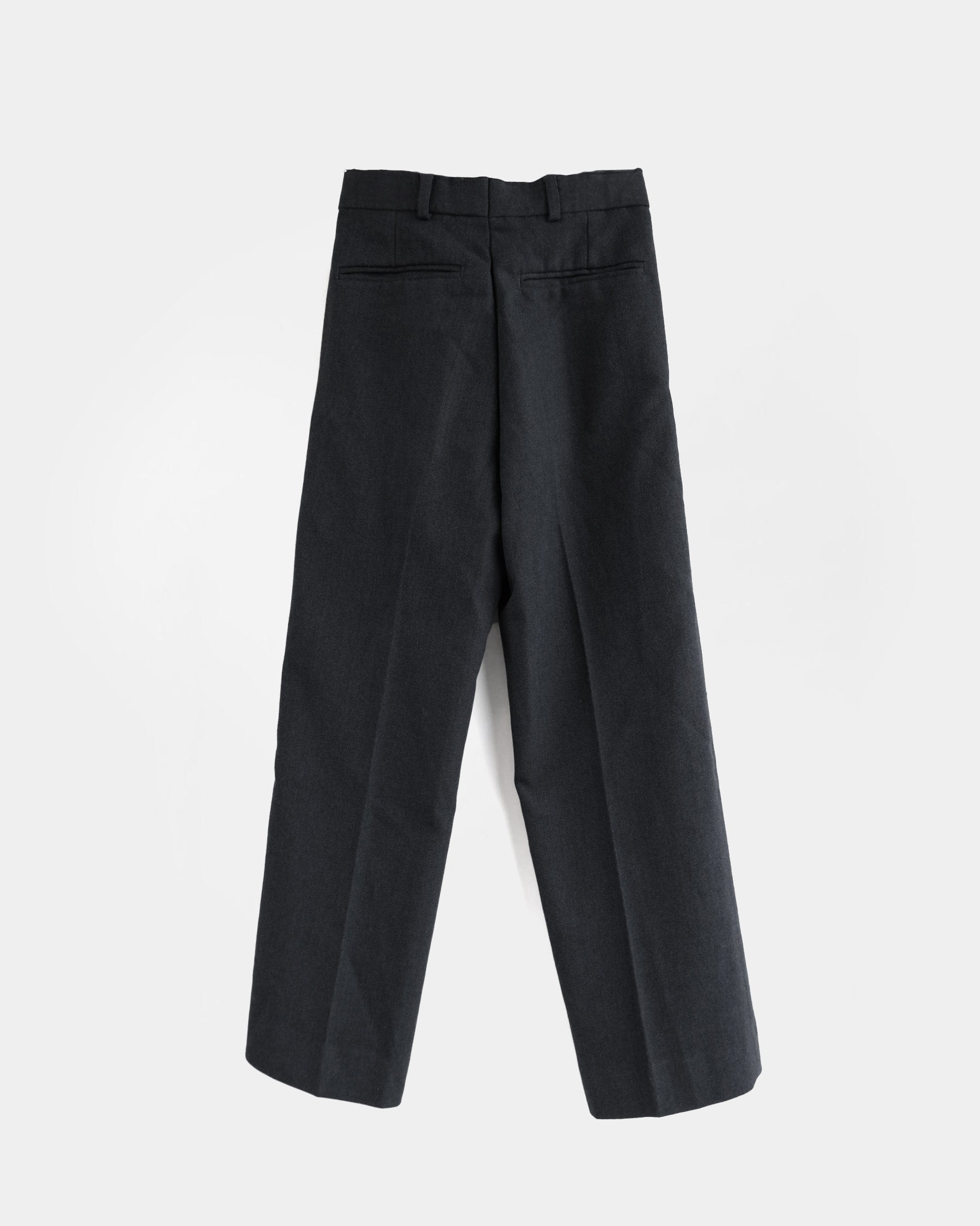 Wool x Poly Black Trousers Made in UK