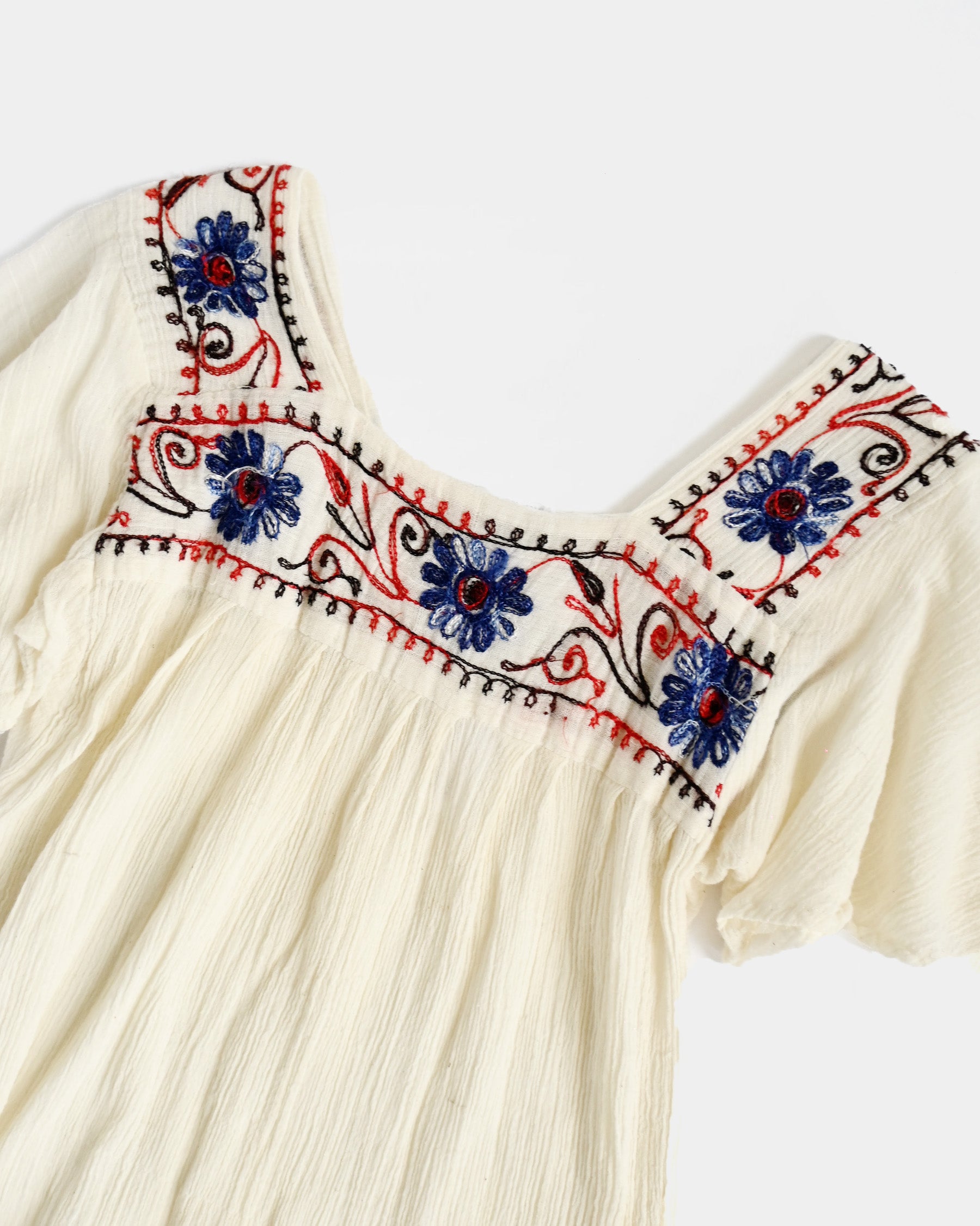 1970's Hand Embroidered Cotton Top