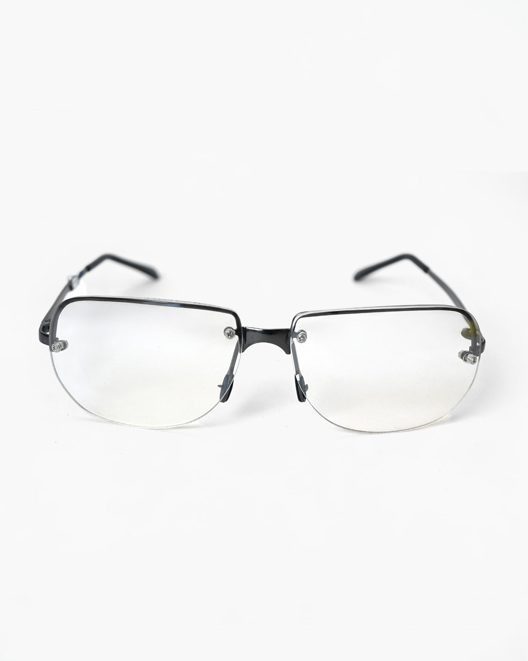 NOS 90s Clear Frameless Sunglasses - Black