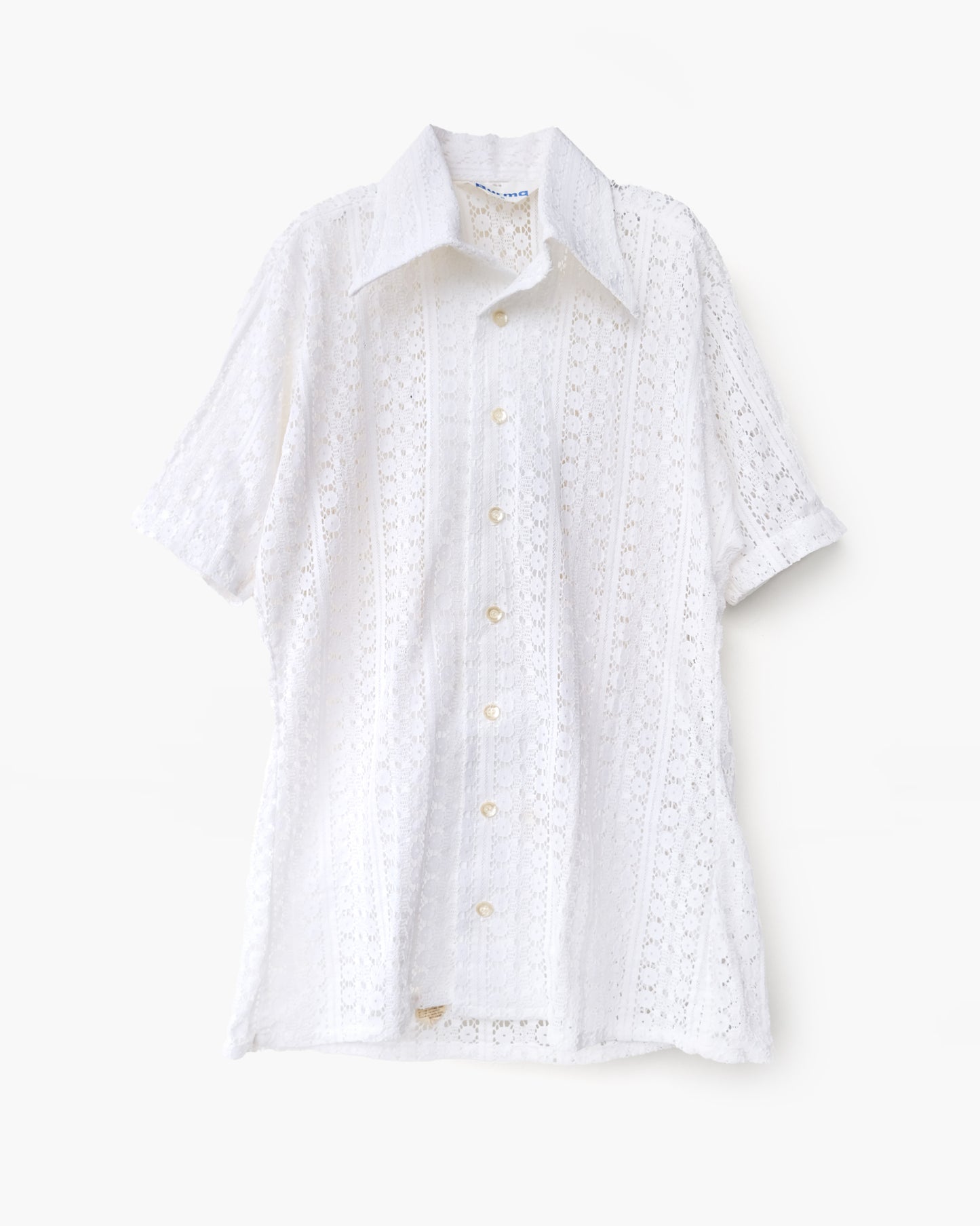 70's White Lace S/S Shirt