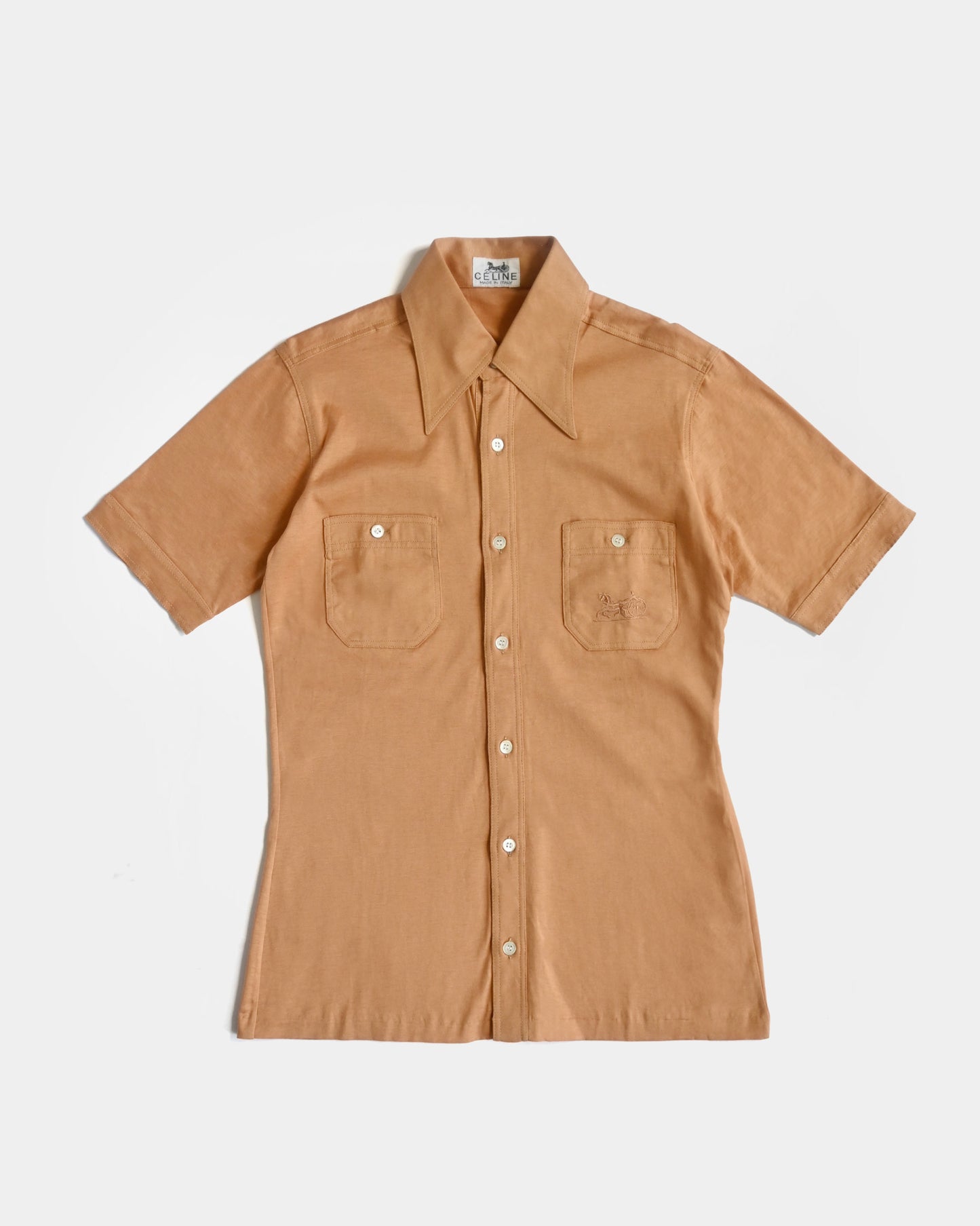 "OLD CELINE" Half Sleeve Shirt - Beige