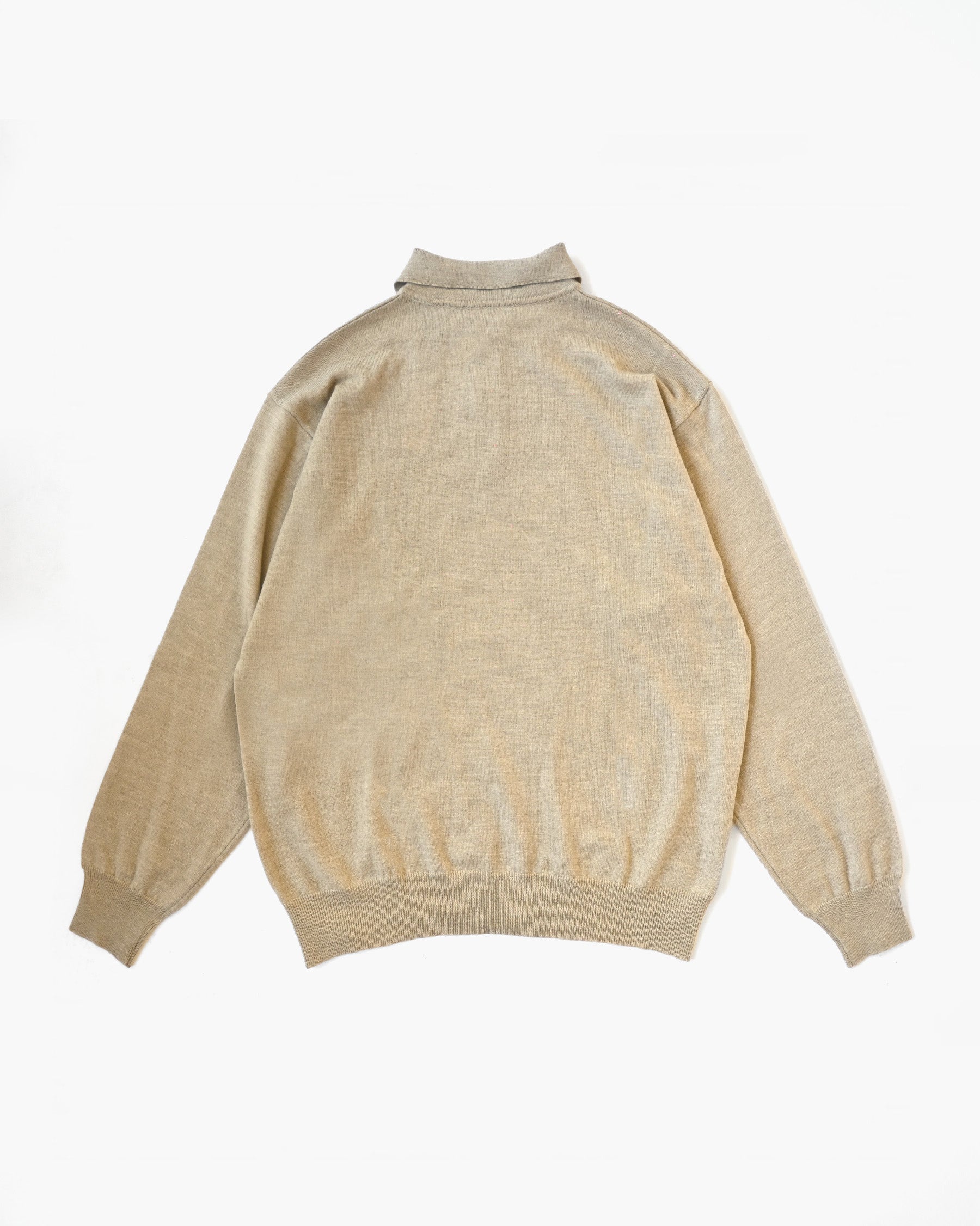 Basic Wool Knit Polo - Beige
