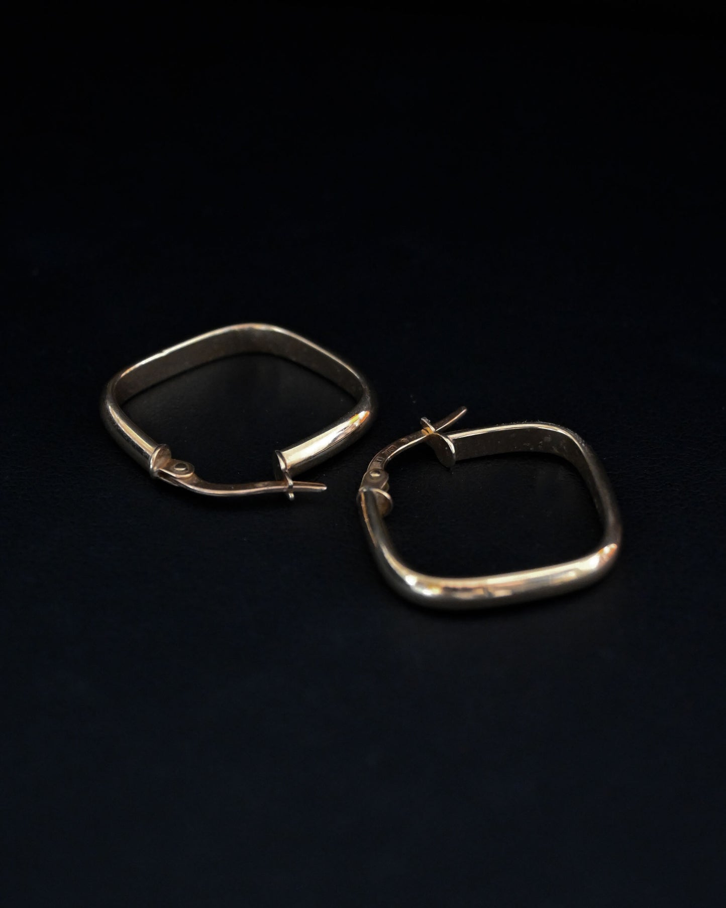 14K Square Gold Hoops