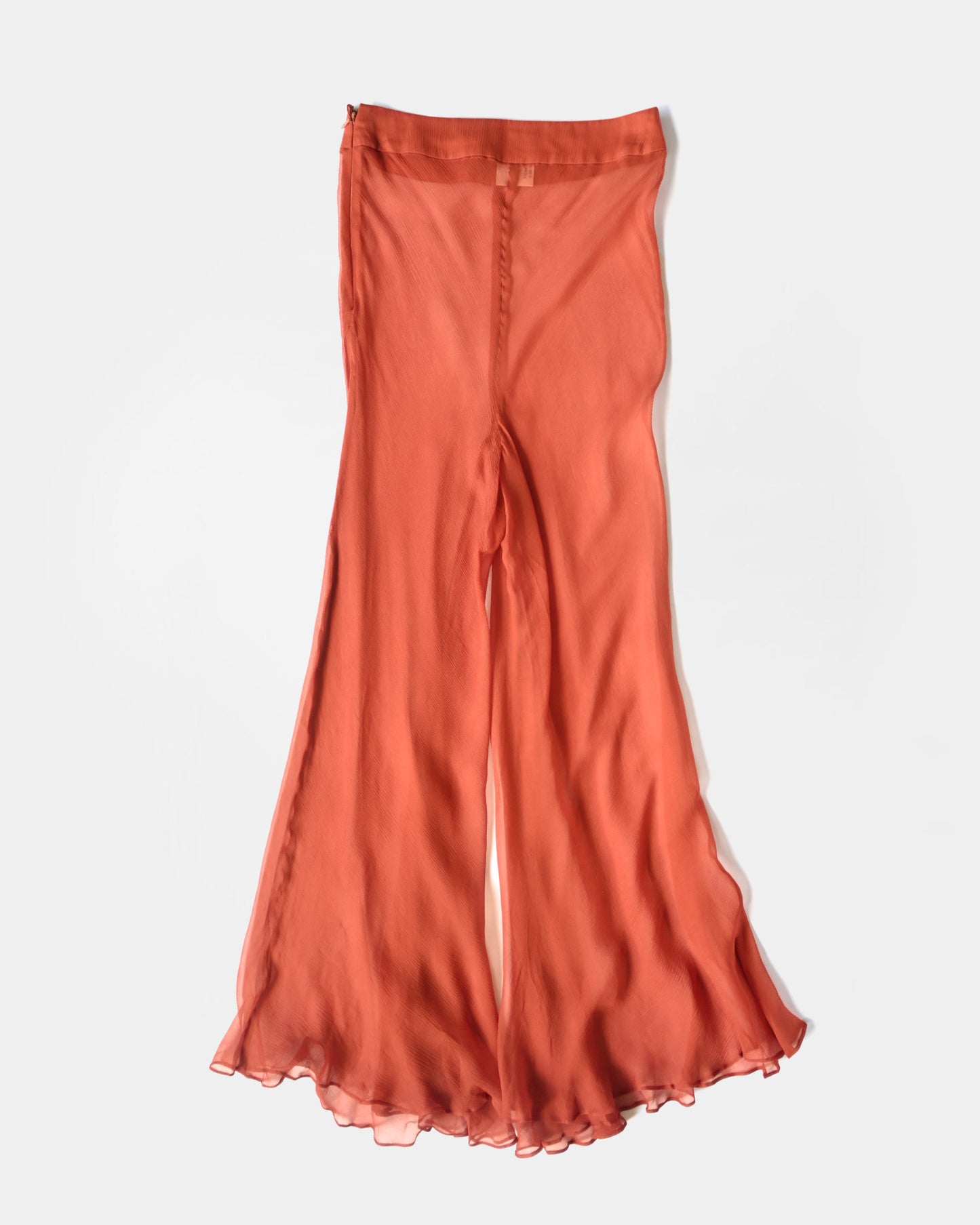 "ROMEO GIGLI" Silk Flare Pants - Orange