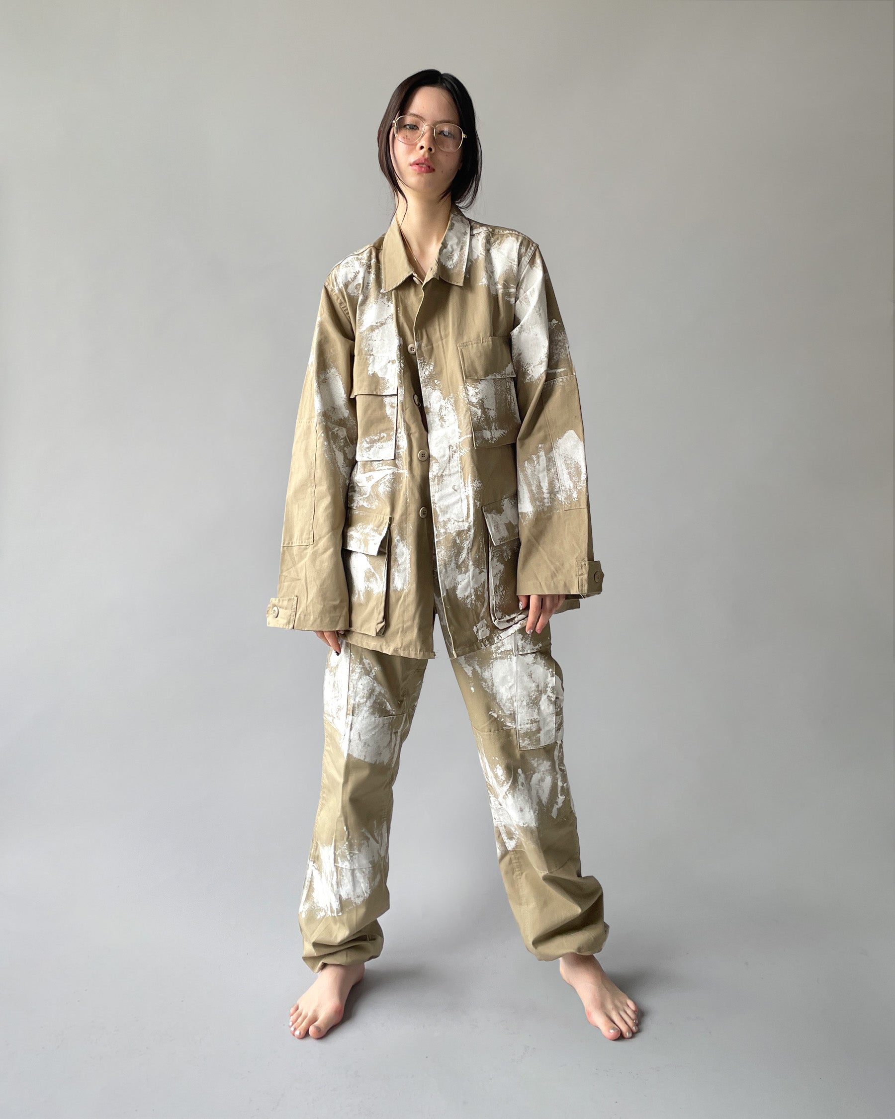 404irregular - Painted BDU Jacket - Beige