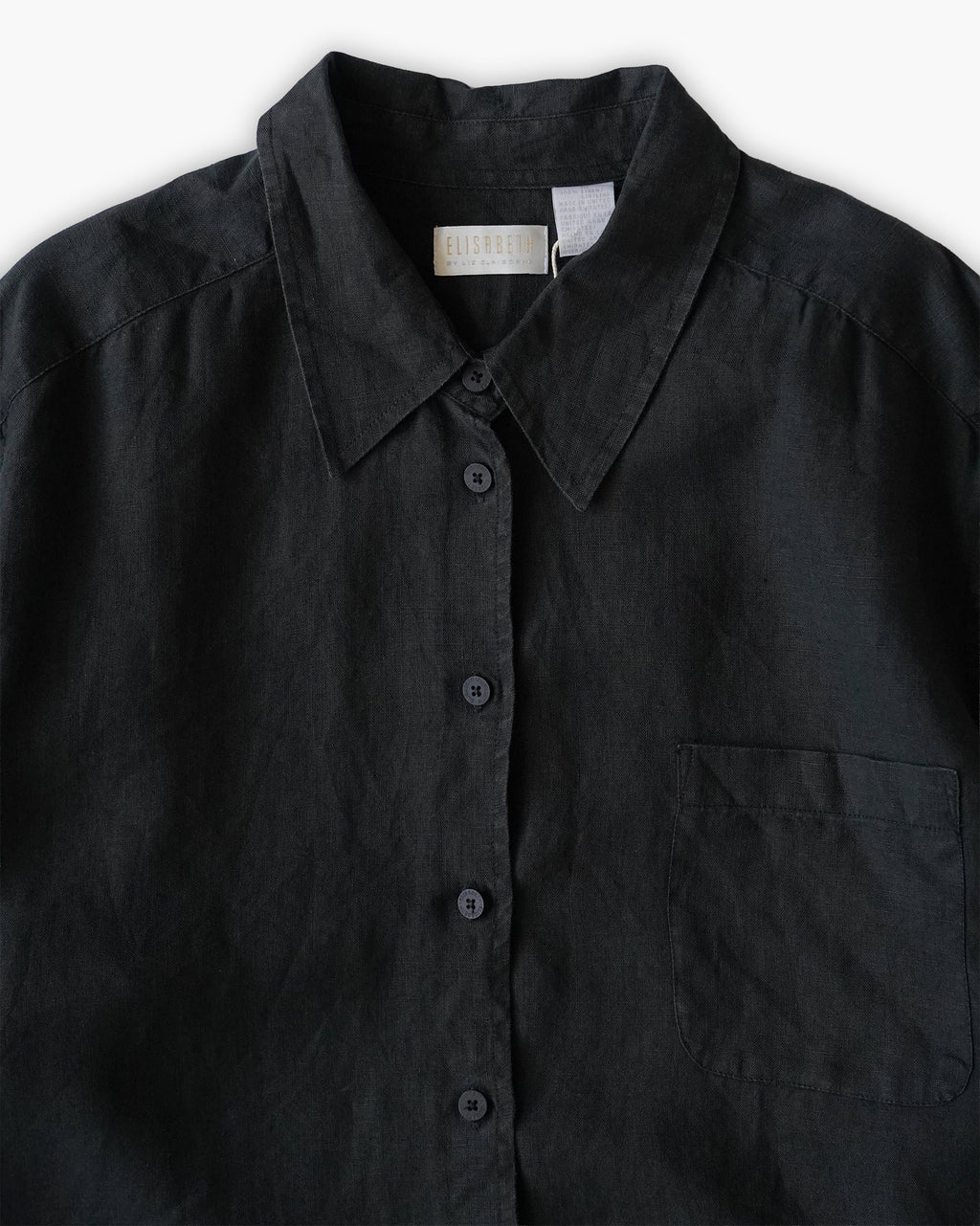 100% Linen Oversized L/S Shirt - Black