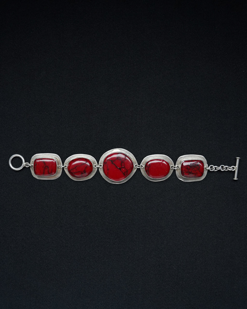 Red Jasper Silver Bracelet (SVBL-26052)
