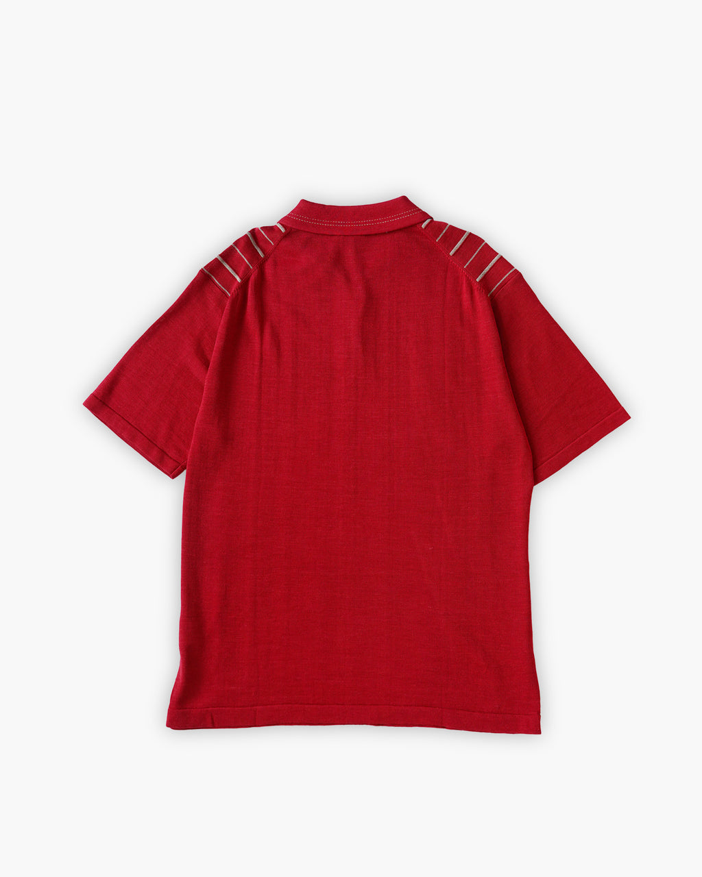 "GOOUCH" Pull Over Zip Polo - Red