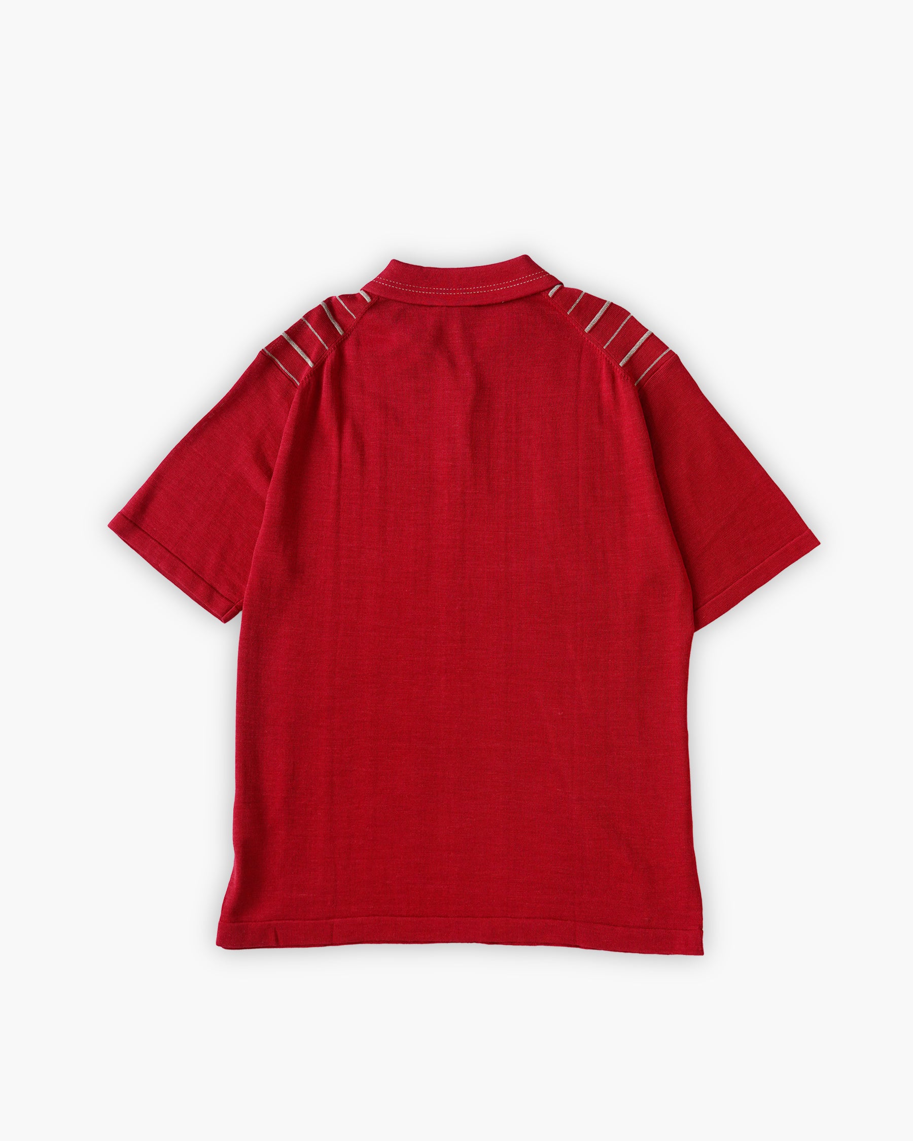 "GOOUCH" Pull Over Zip Polo - Red