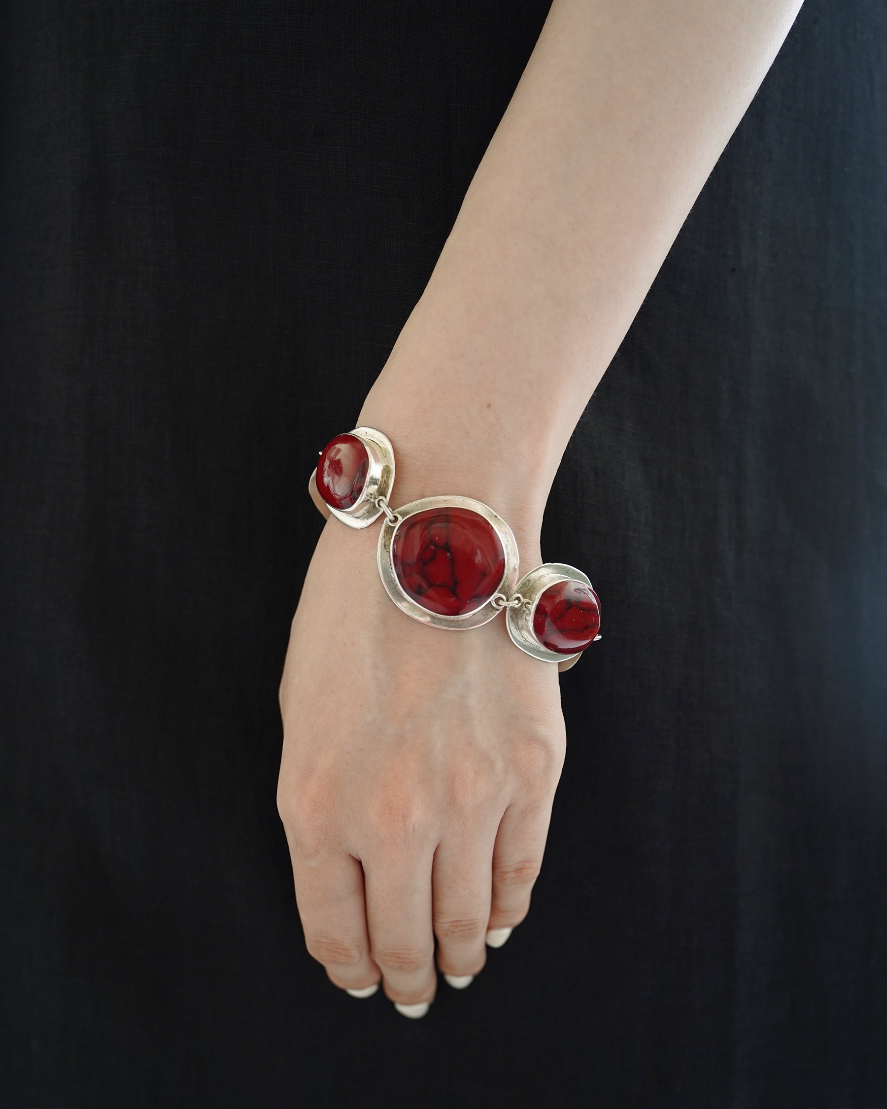 Red Jasper Silver Bracelet (SVBL-26052)