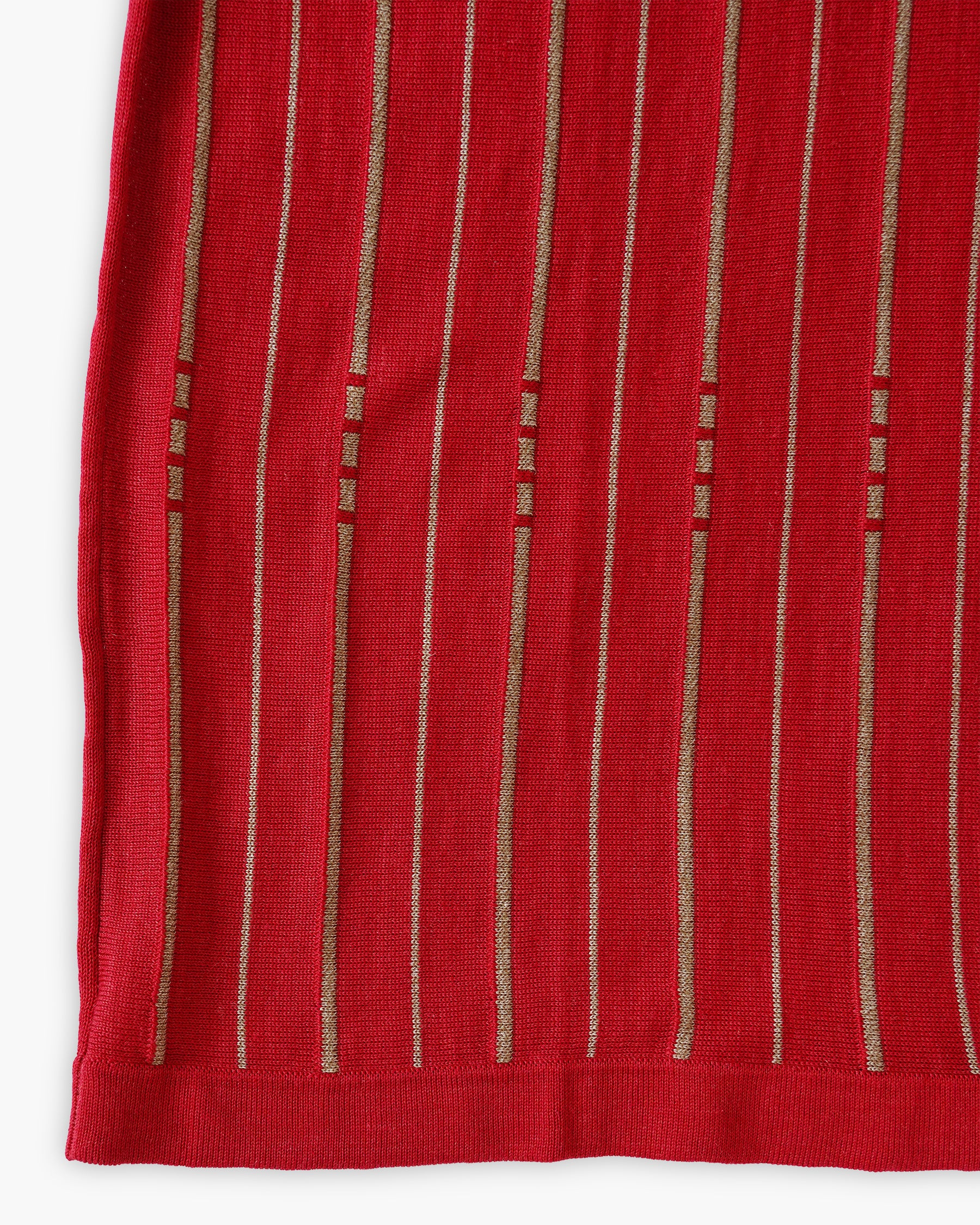 "GOOUCH" Pull Over Zip Polo - Red
