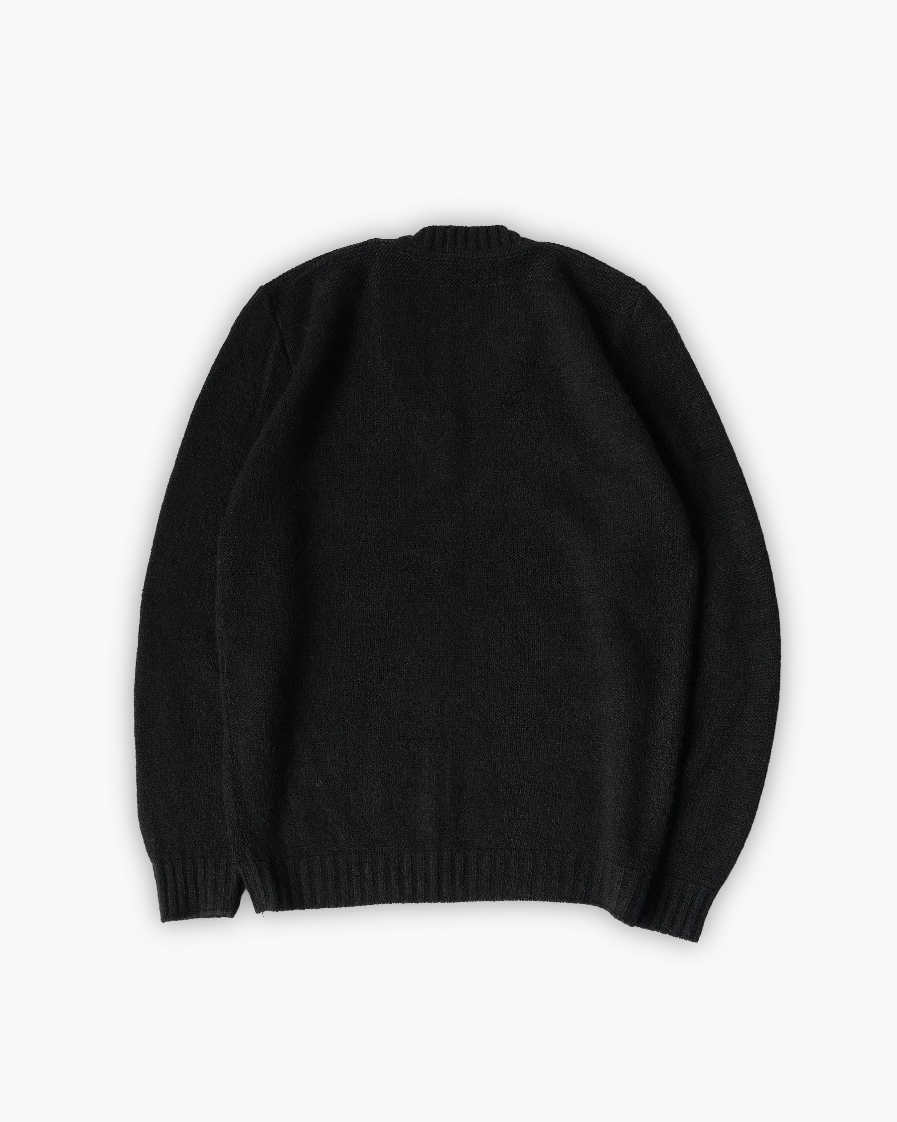 Wool V-Neck Sweater - Black