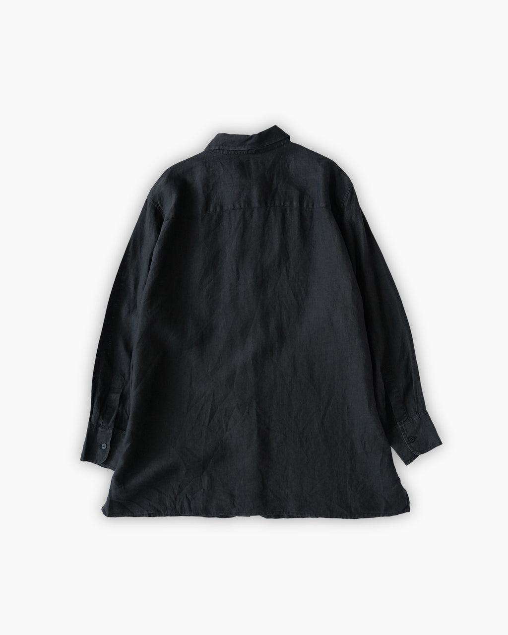 100% Linen Oversized L/S Shirt - Black