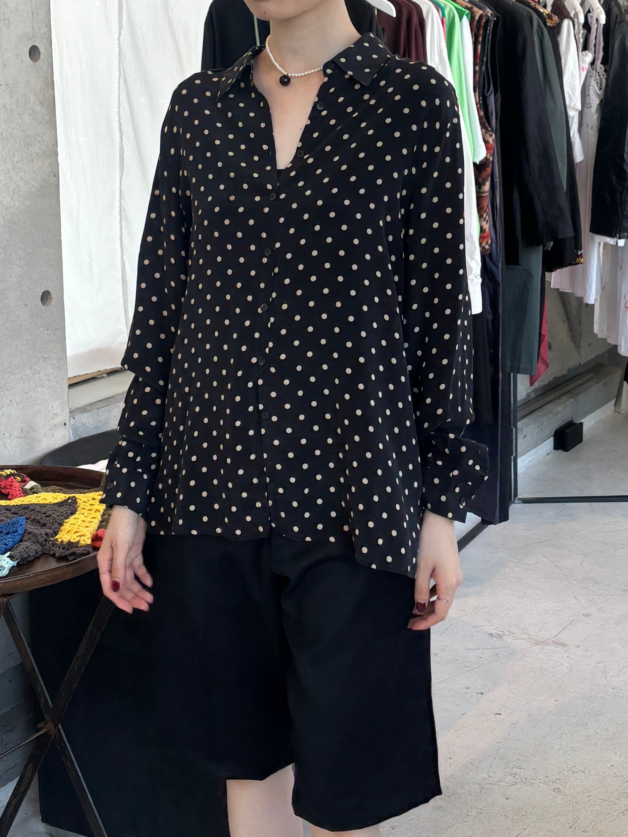 100% Silk Polka Dot Shirt