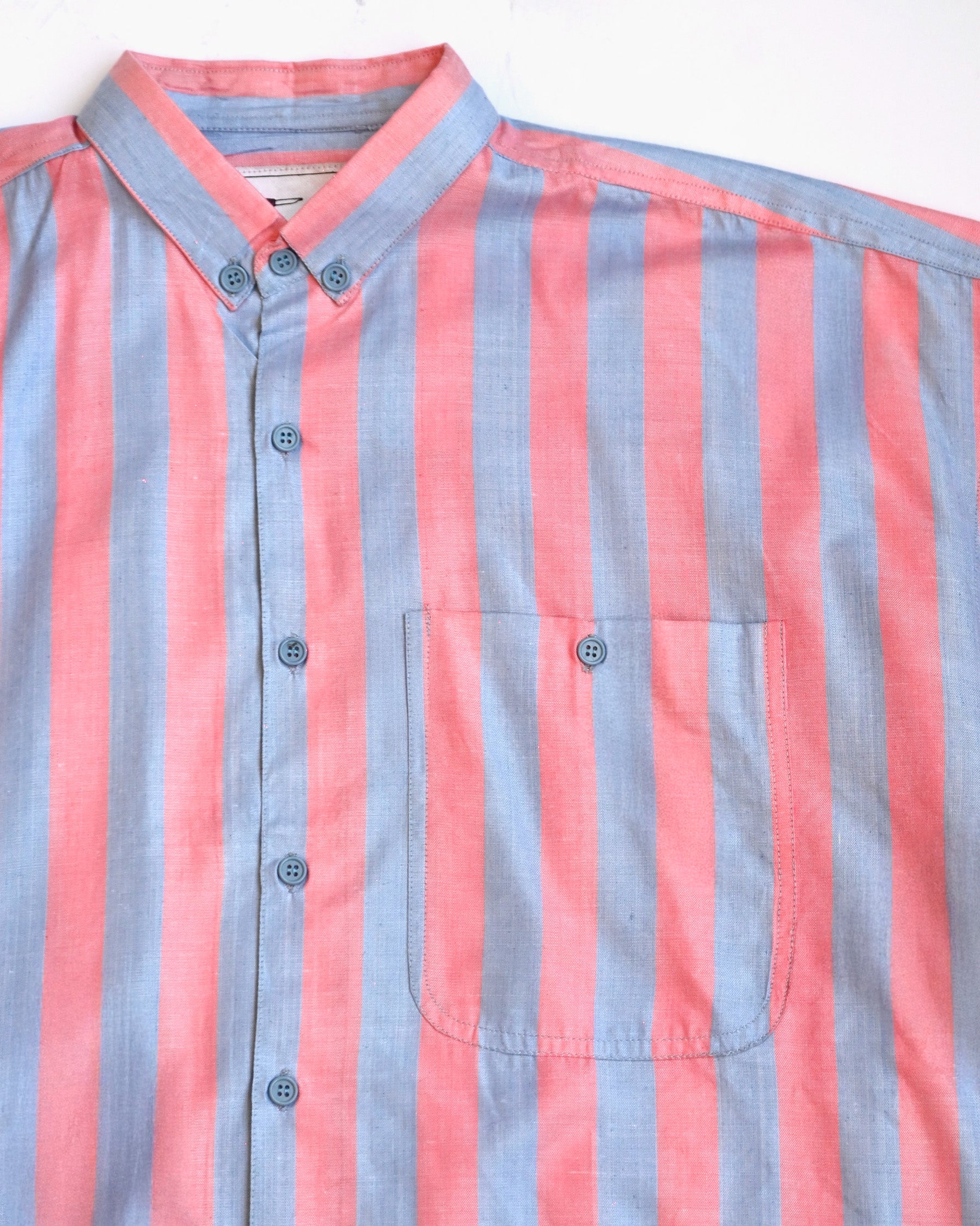 "GOOUCH" Rayon x Cotton Striped Shirt
