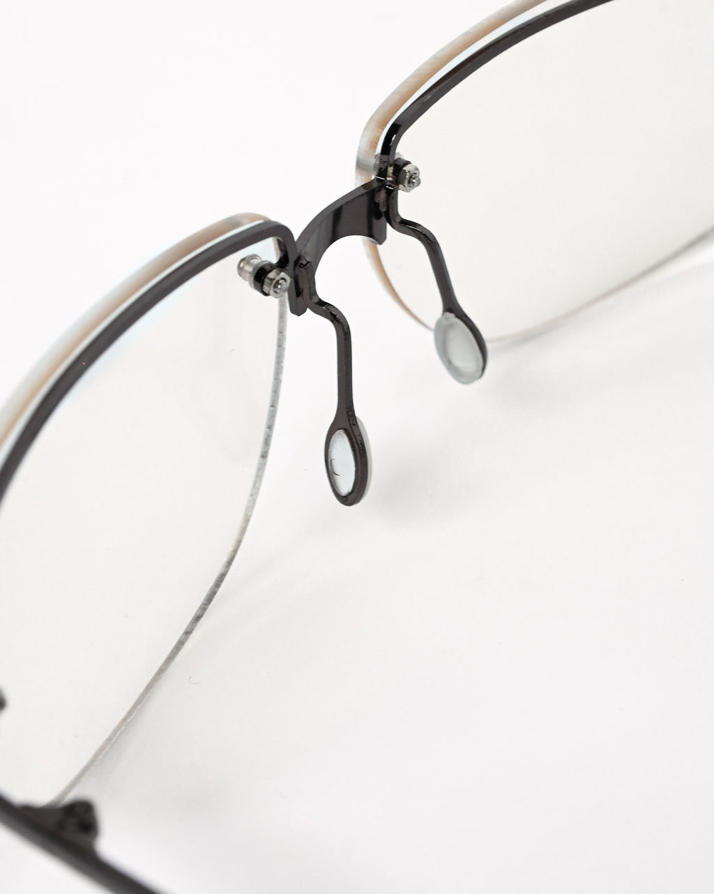 NOS 90s Clear Frameless Sunglasses - Brown