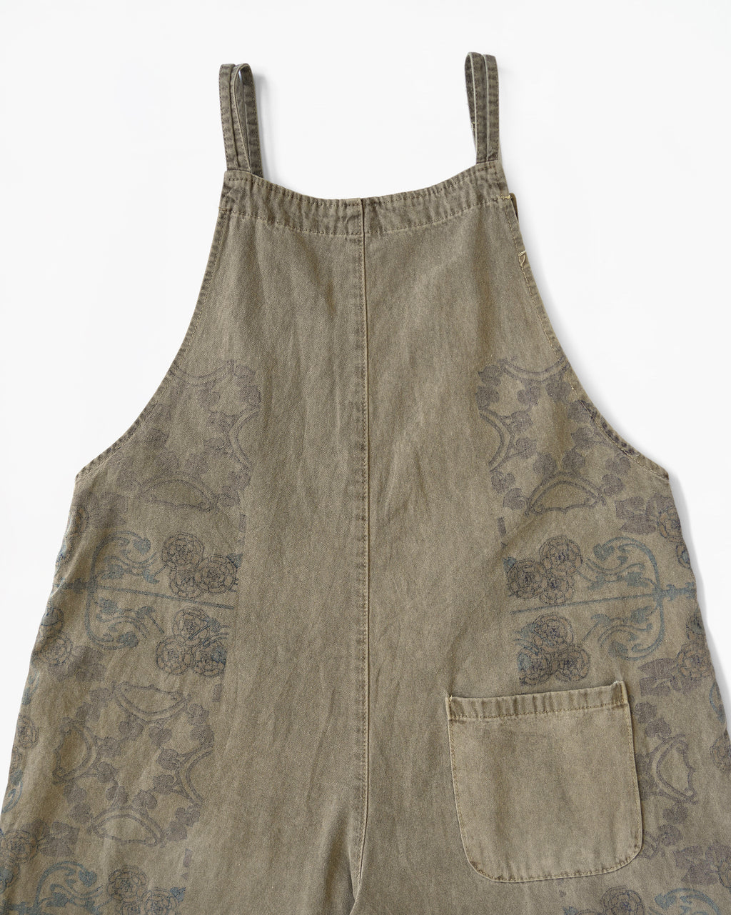 Cotton Wide-Leg Patterned Overalls