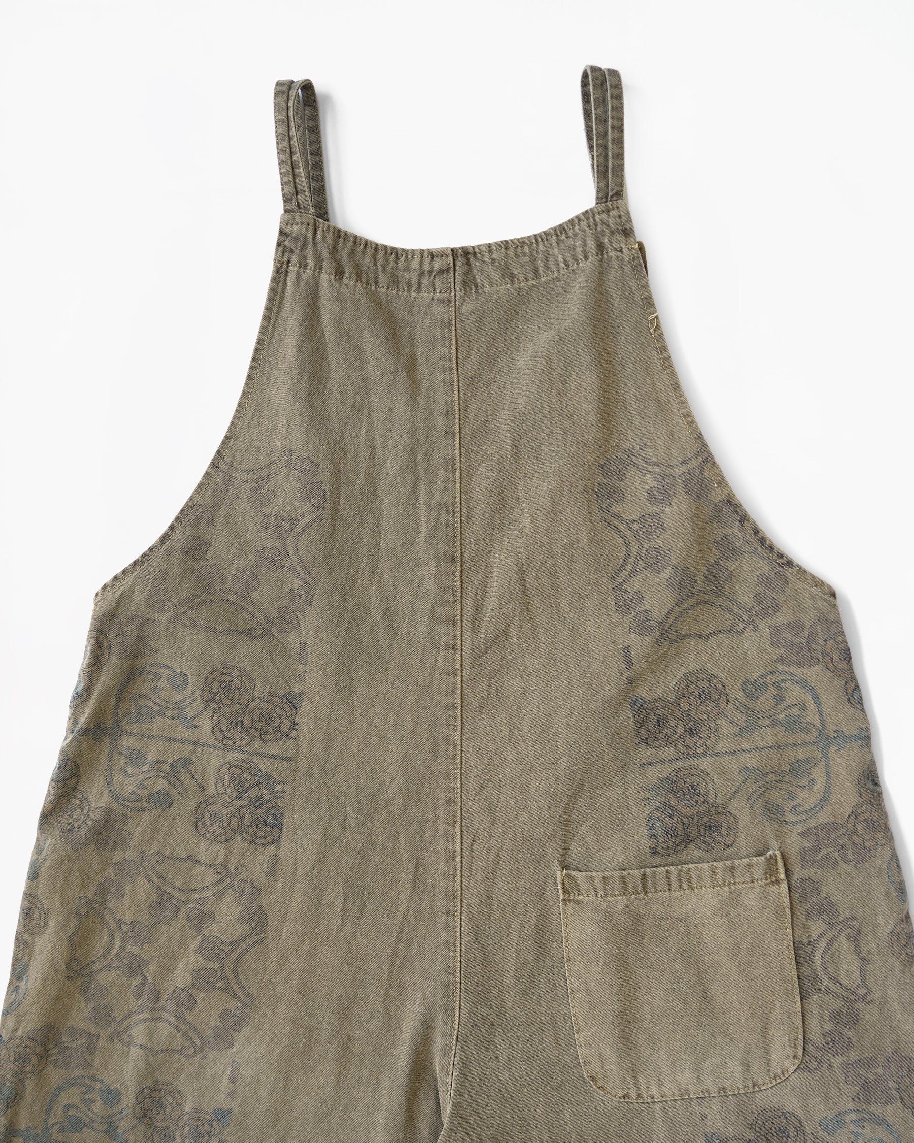 Cotton Wide-Leg Patterned Overalls
