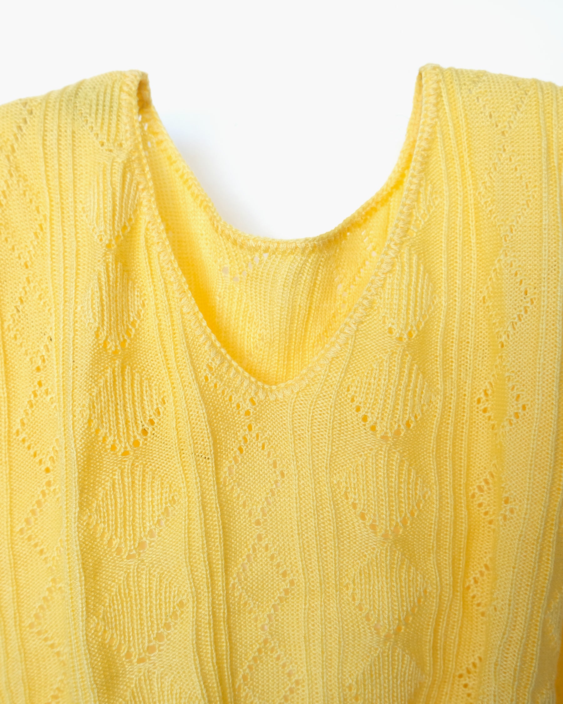 Acrylic V-neck Yellow Sweater