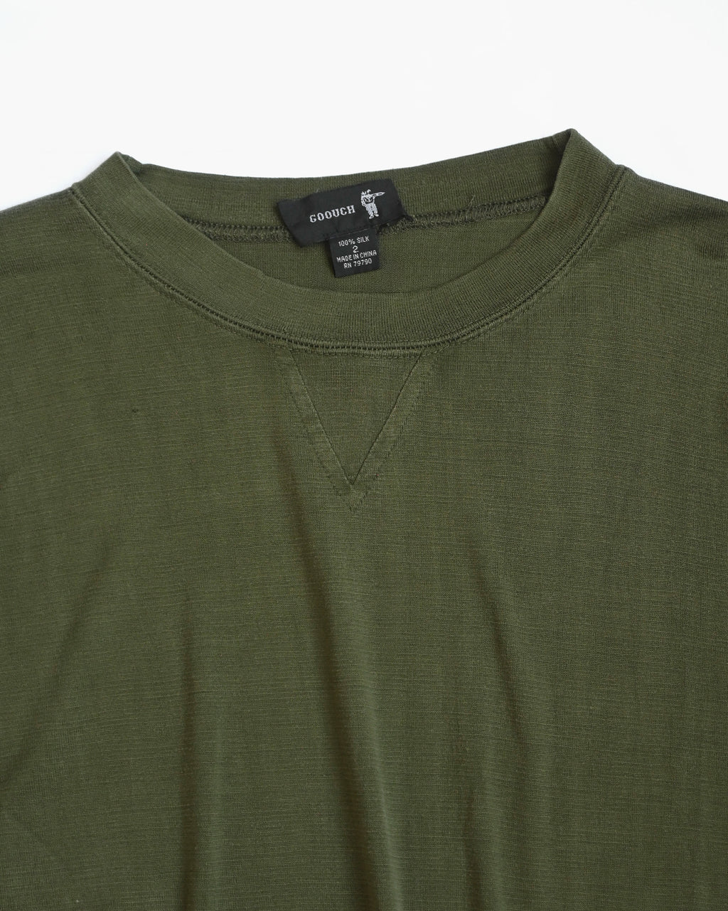 "GOOUCH" 100% Silk Front V T-shirts