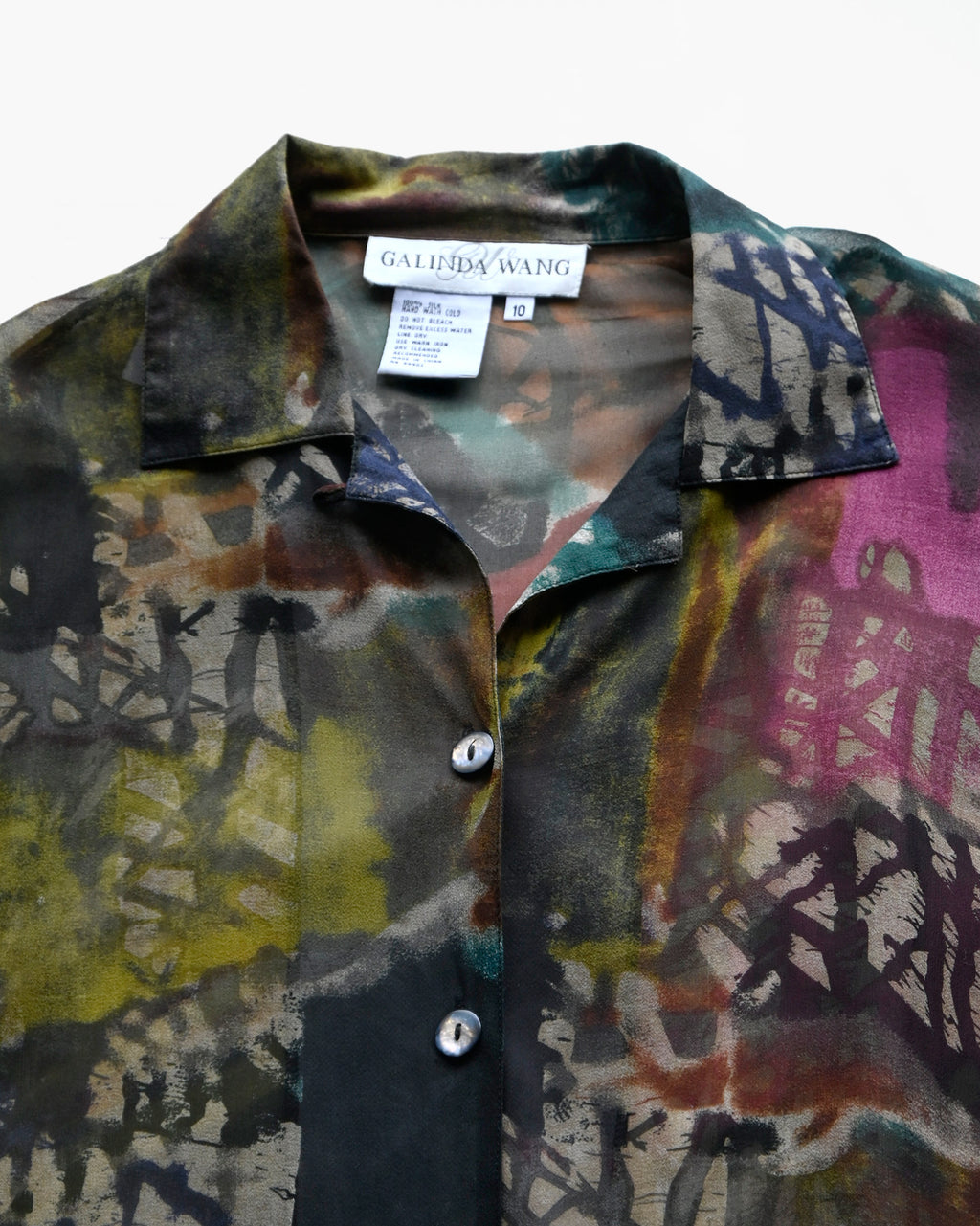 100% Silk Patterned Sheer Shirt