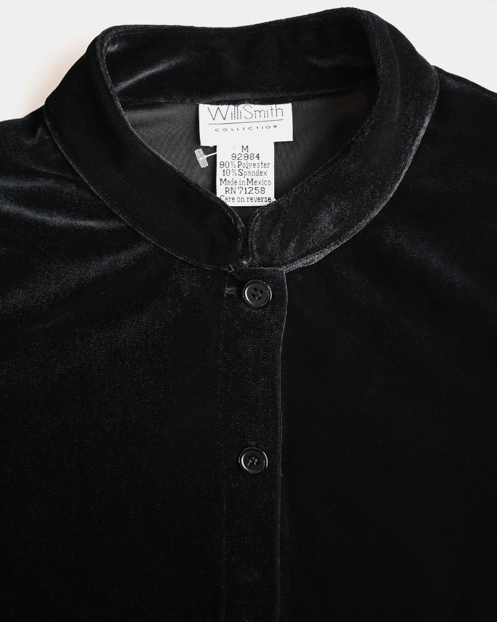 Velour Stand Collar Shirt