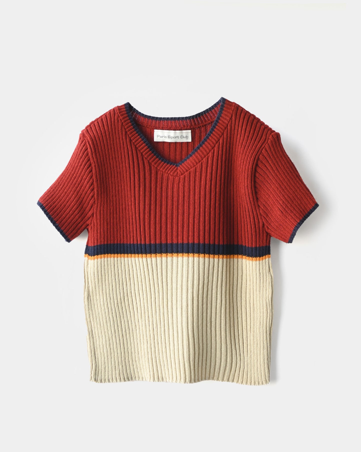 Ribbed V-Neck Knitted Top