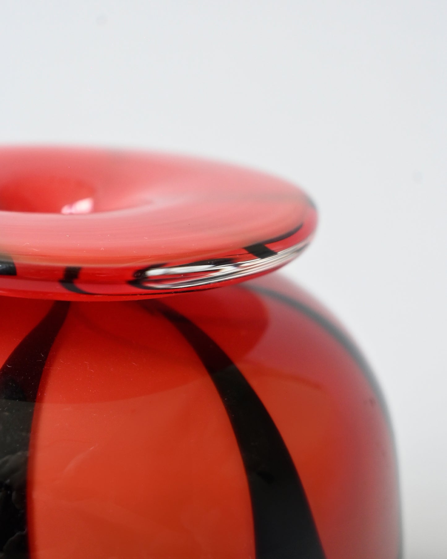 70s Round Red Vase