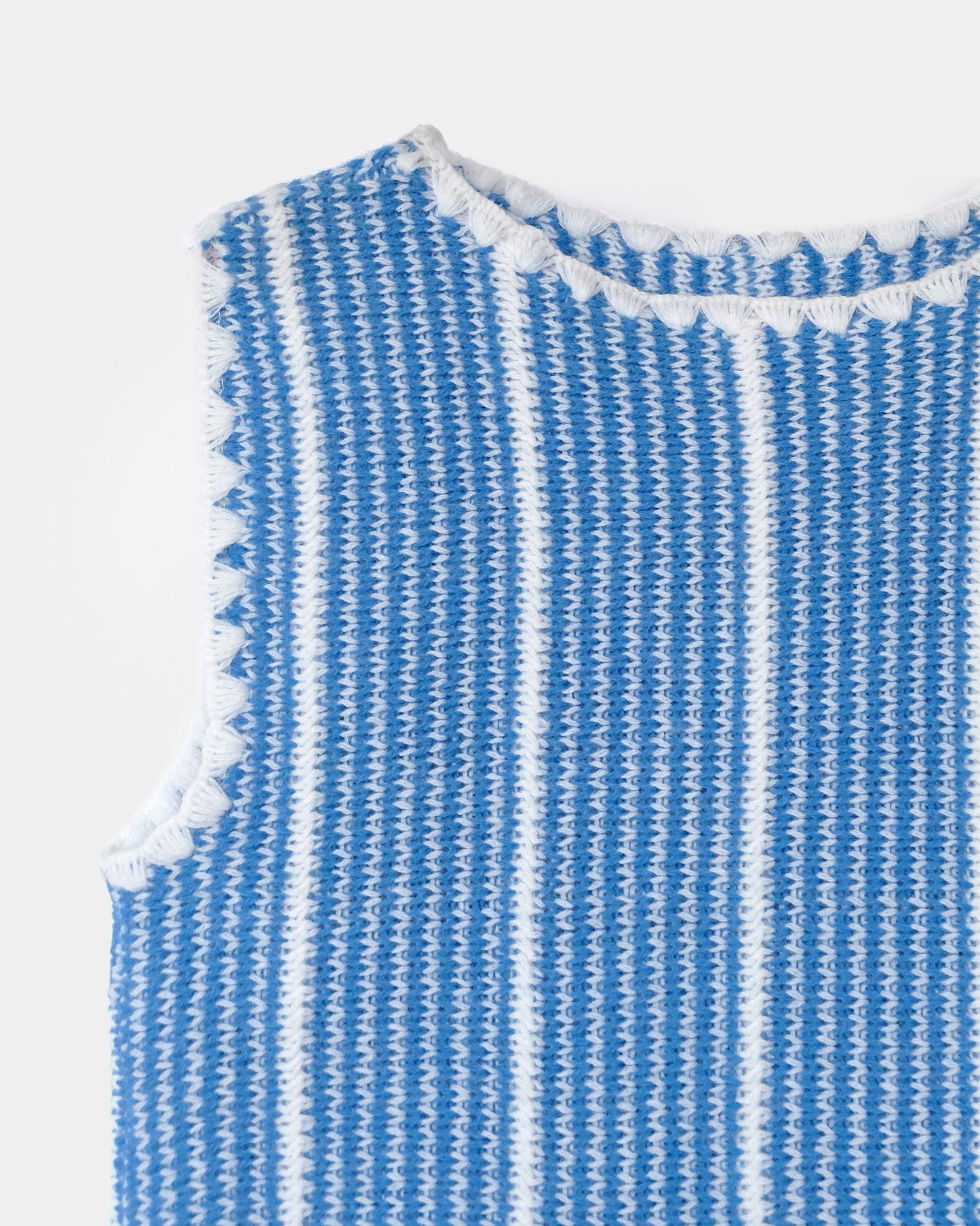 60's~70's Knit Vest - Sky Blue