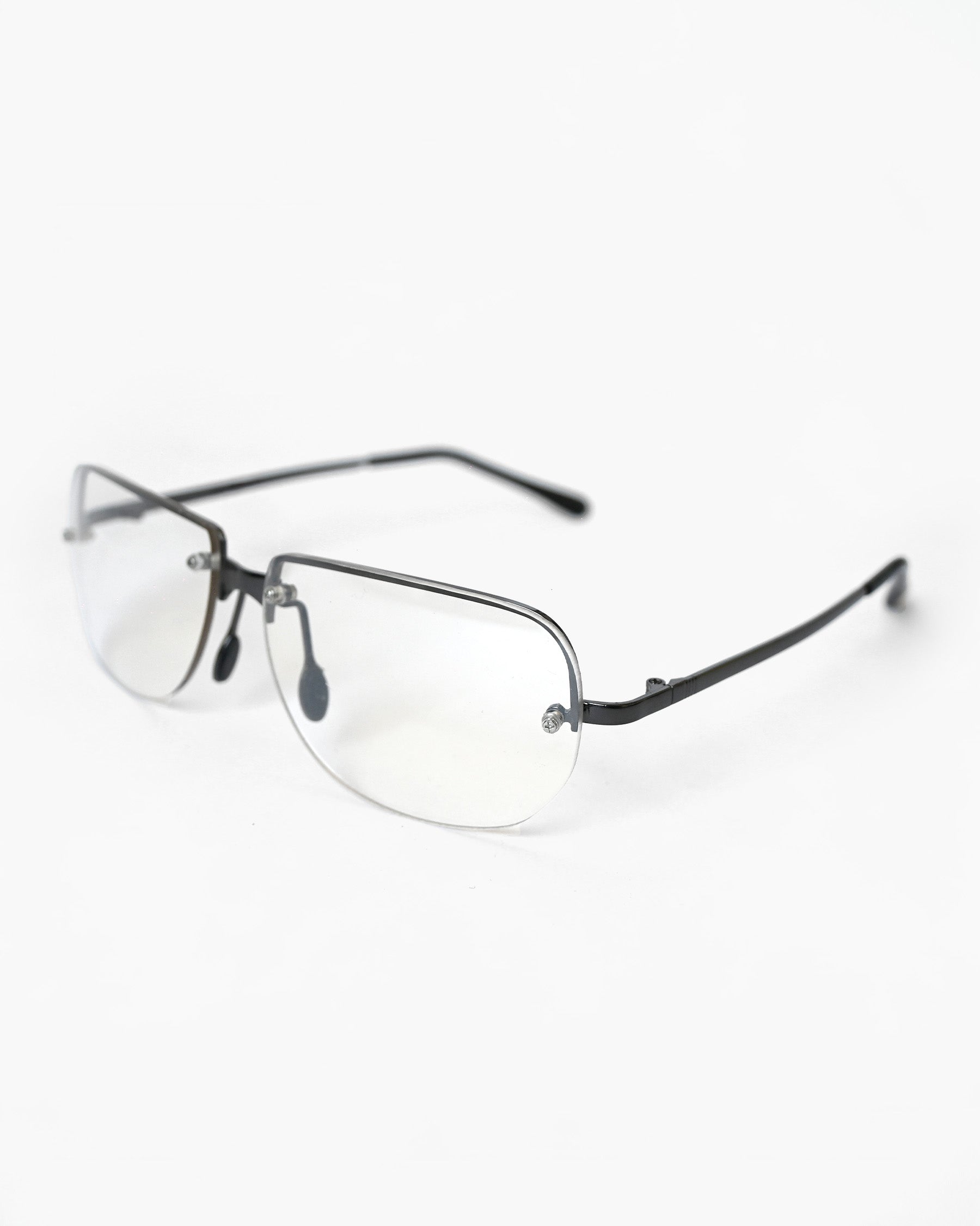 NOS 90s Clear Frameless Sunglasses - Black