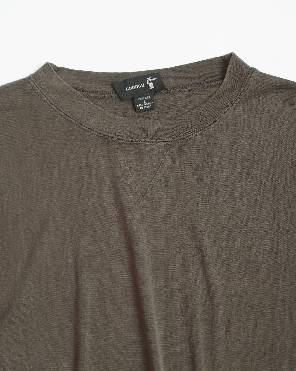 "GOOUCH" 100% Silk Front V T-shirts