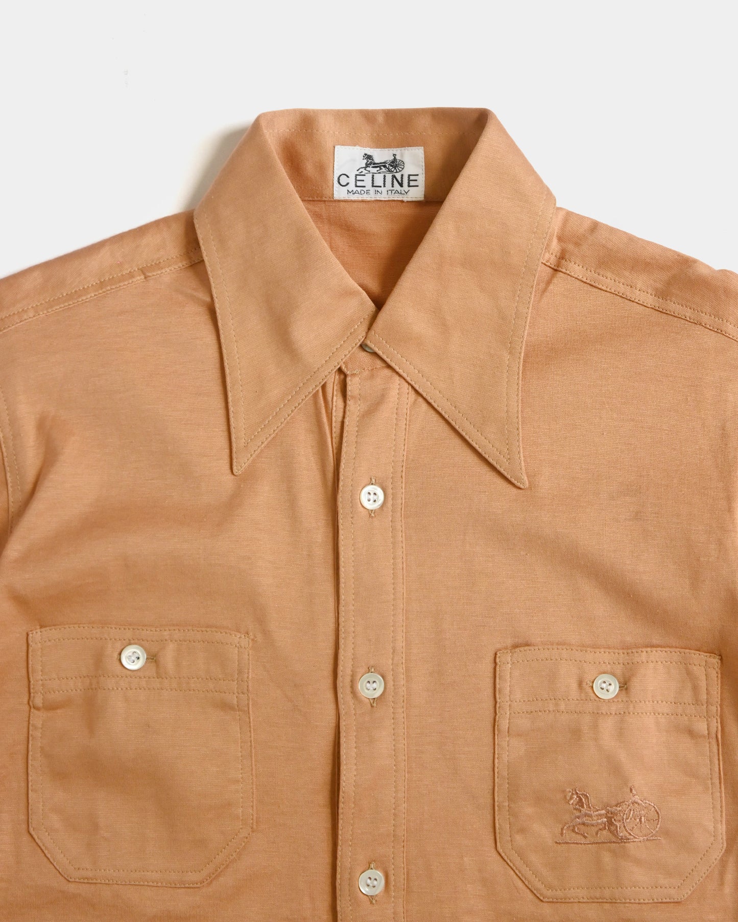 "OLD CELINE" Half Sleeve Shirt - Beige