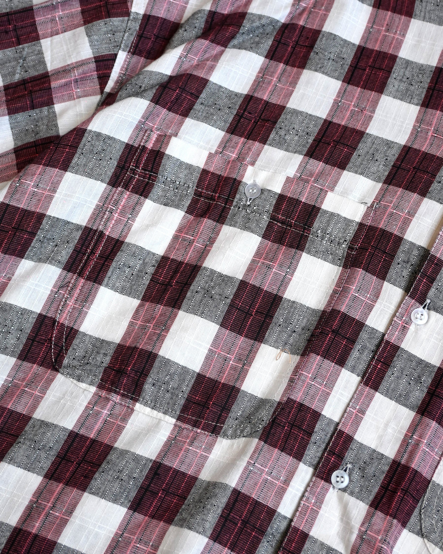 "GOOUCH" Rayon×Cotton Plaid Shirt