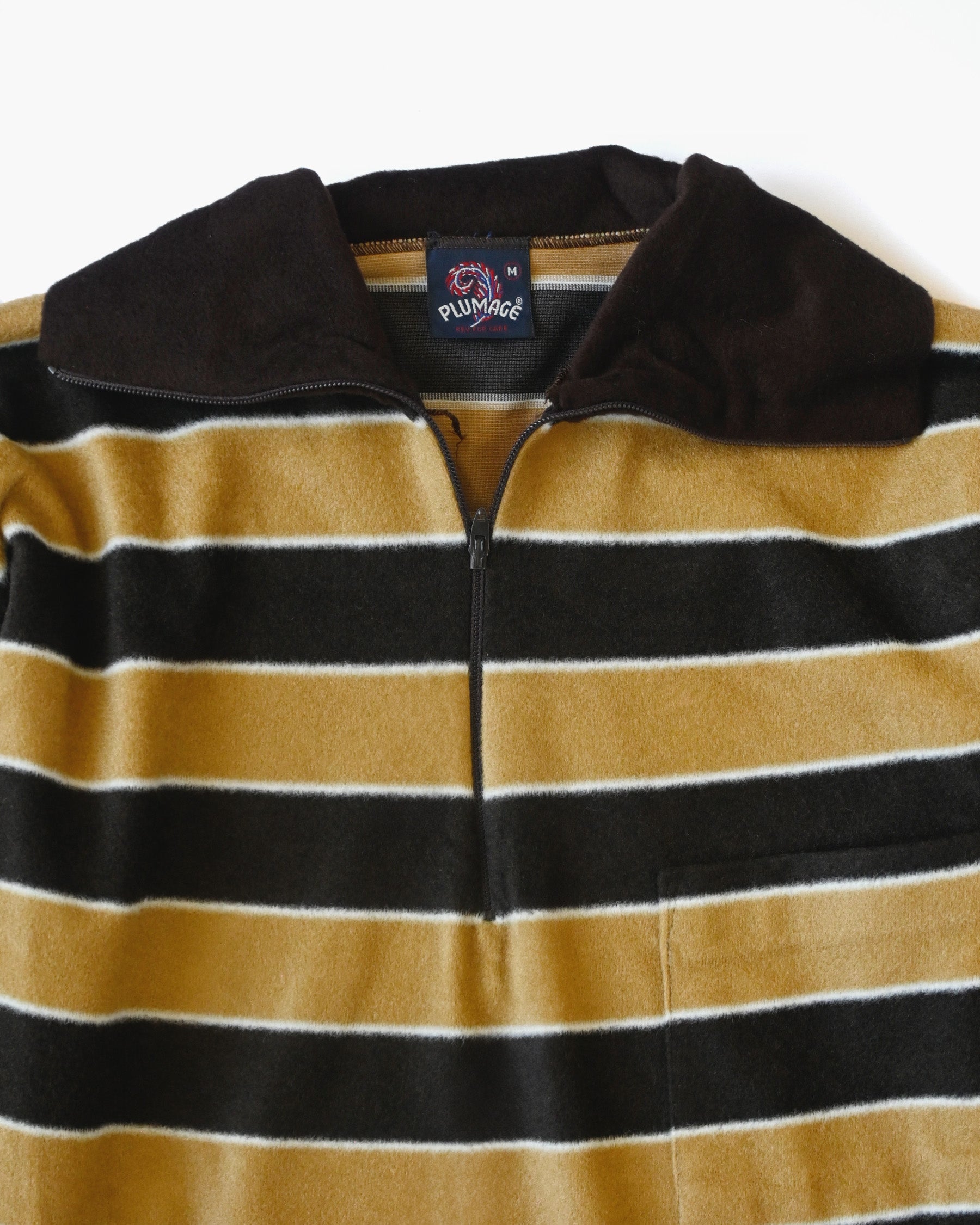 Velour Zip-up Pullover - Yellow