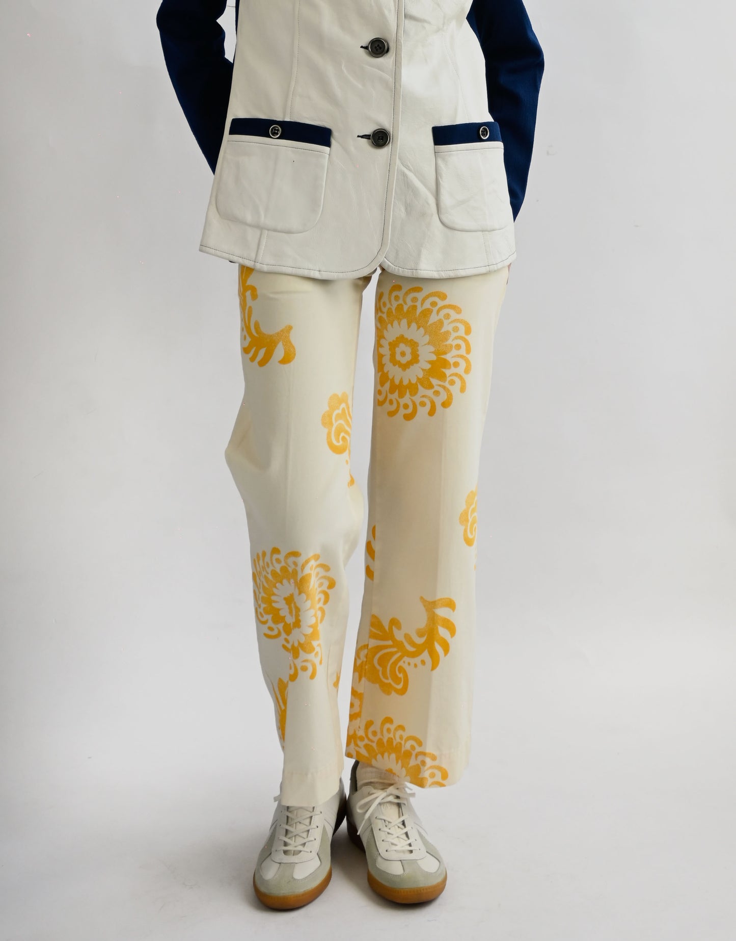 70's Printed Cotton Pants