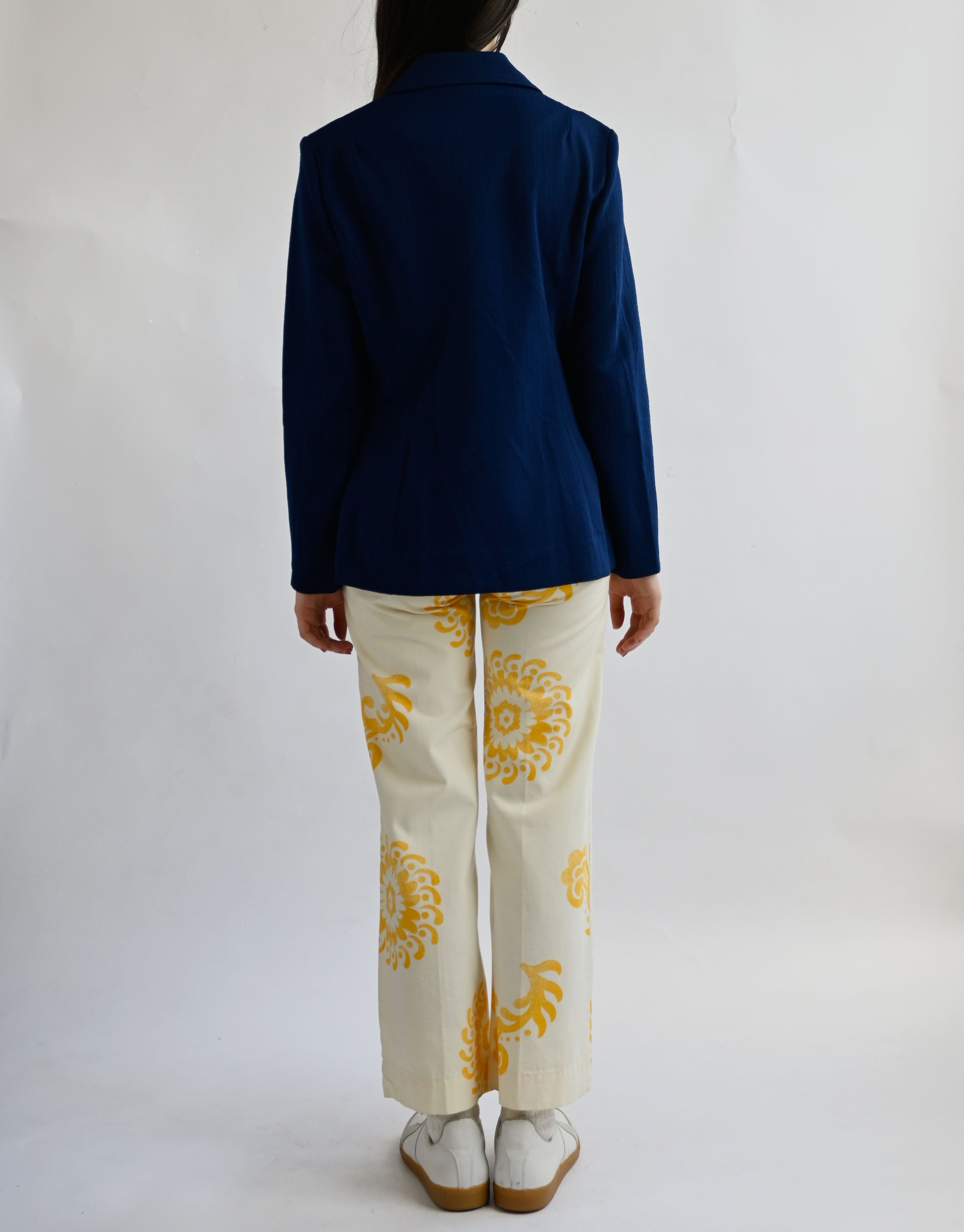 70's Printed Cotton Pants