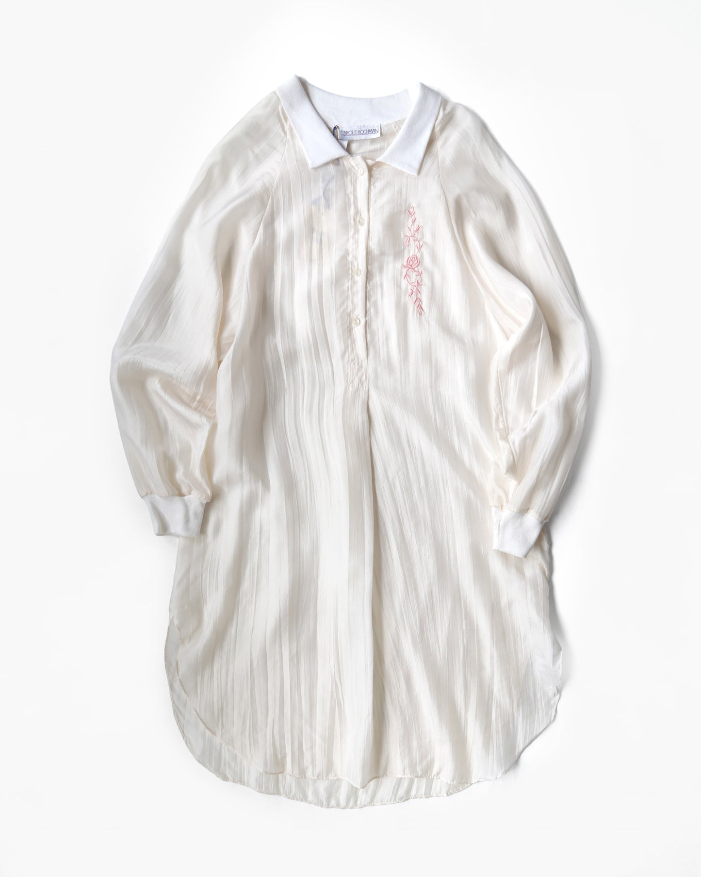 Silk Pullover Shirt with Rose Embroidery