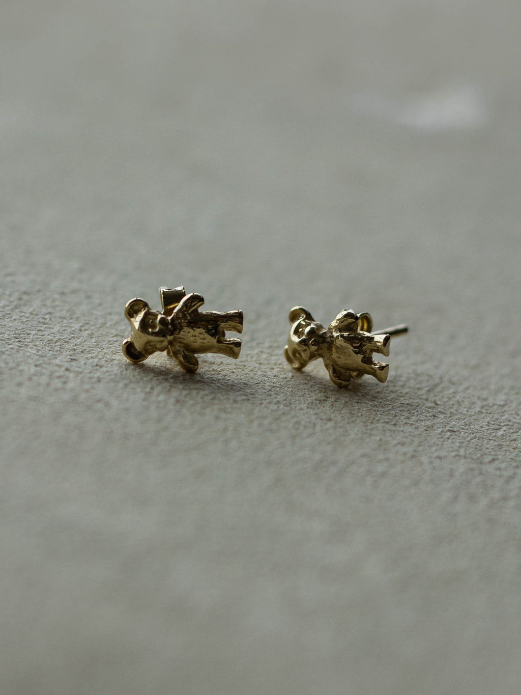 14k 9ct gold teddy bear earrings (GDE-25SS021)
