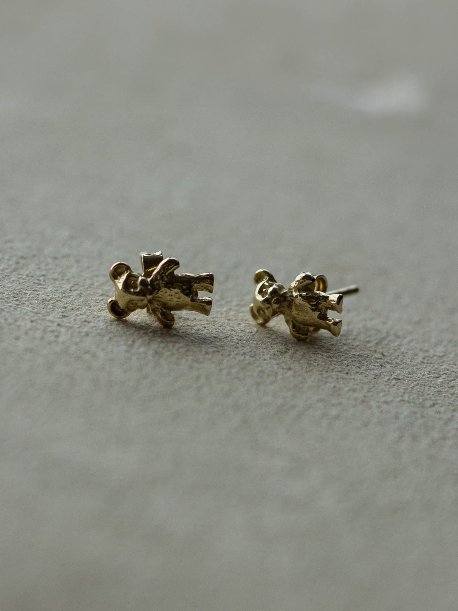 14k 9ct gold teddy bear earrings (GDE-25SS021)
