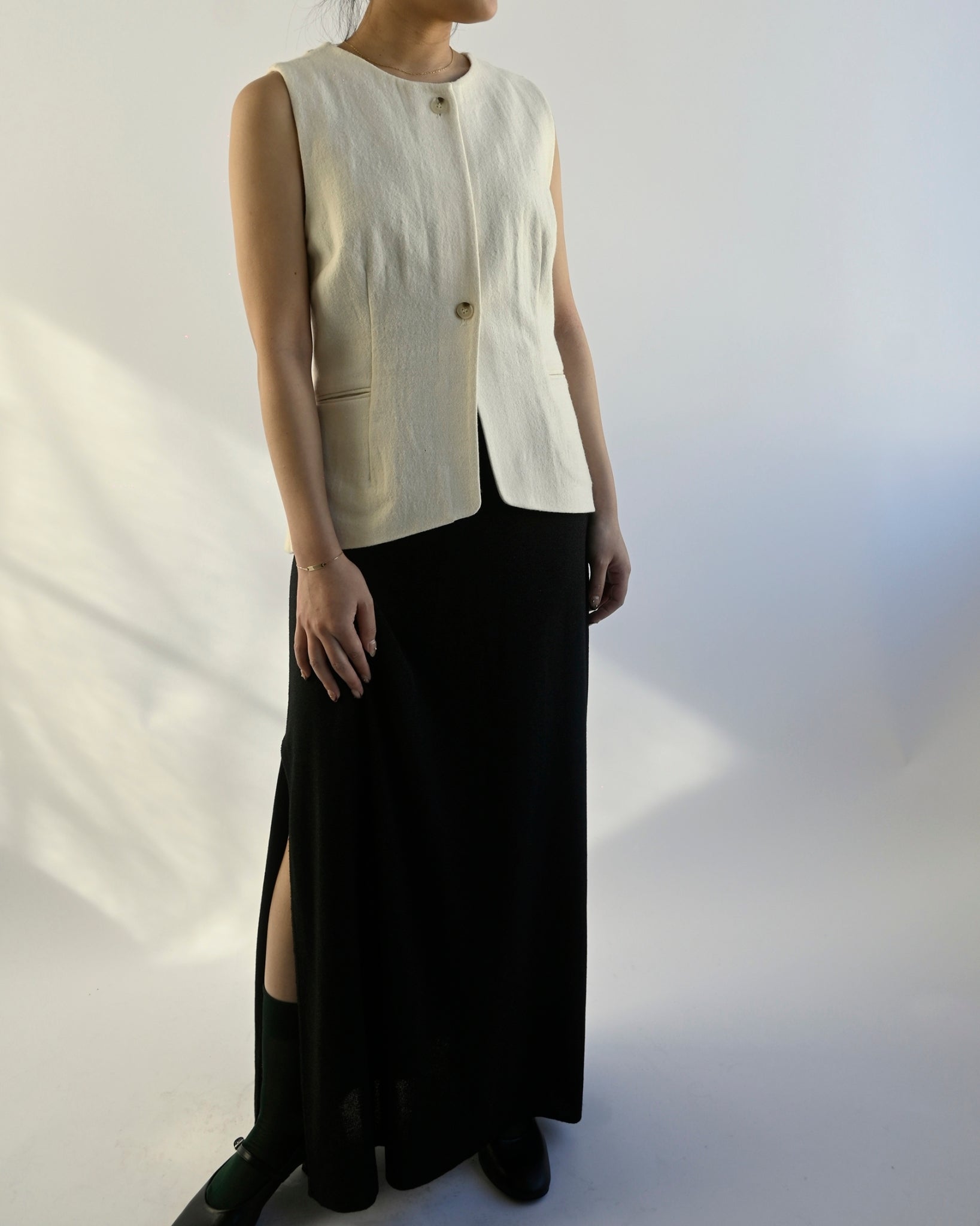 Slit Knit Long Skirt