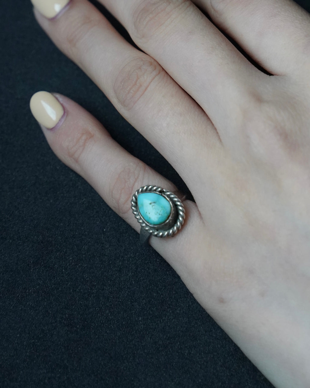 Teardrop Turquoise Silver Ring (SVR25024)