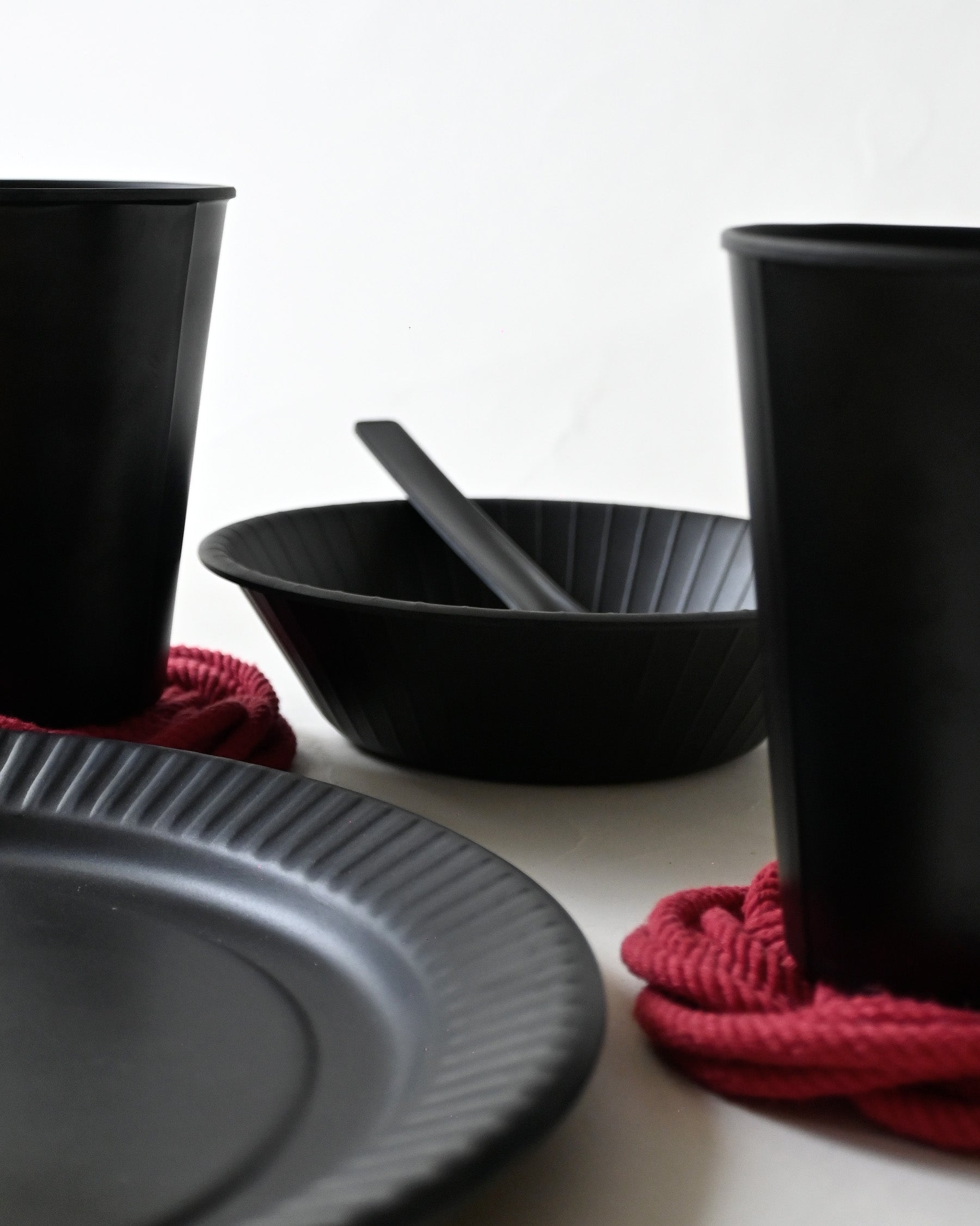 "b fiber" bowl/4pcs - Black
