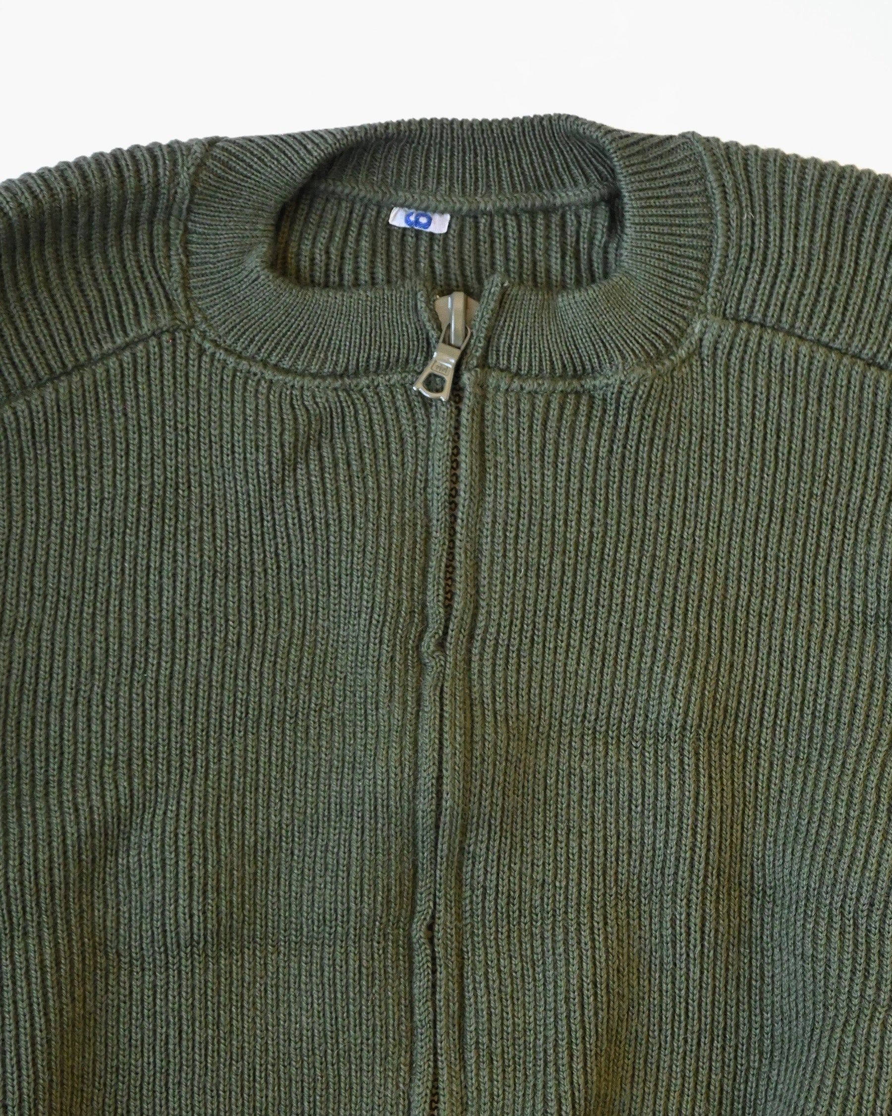 Wool Rib Zip-up Cardigan  Made In Sweden