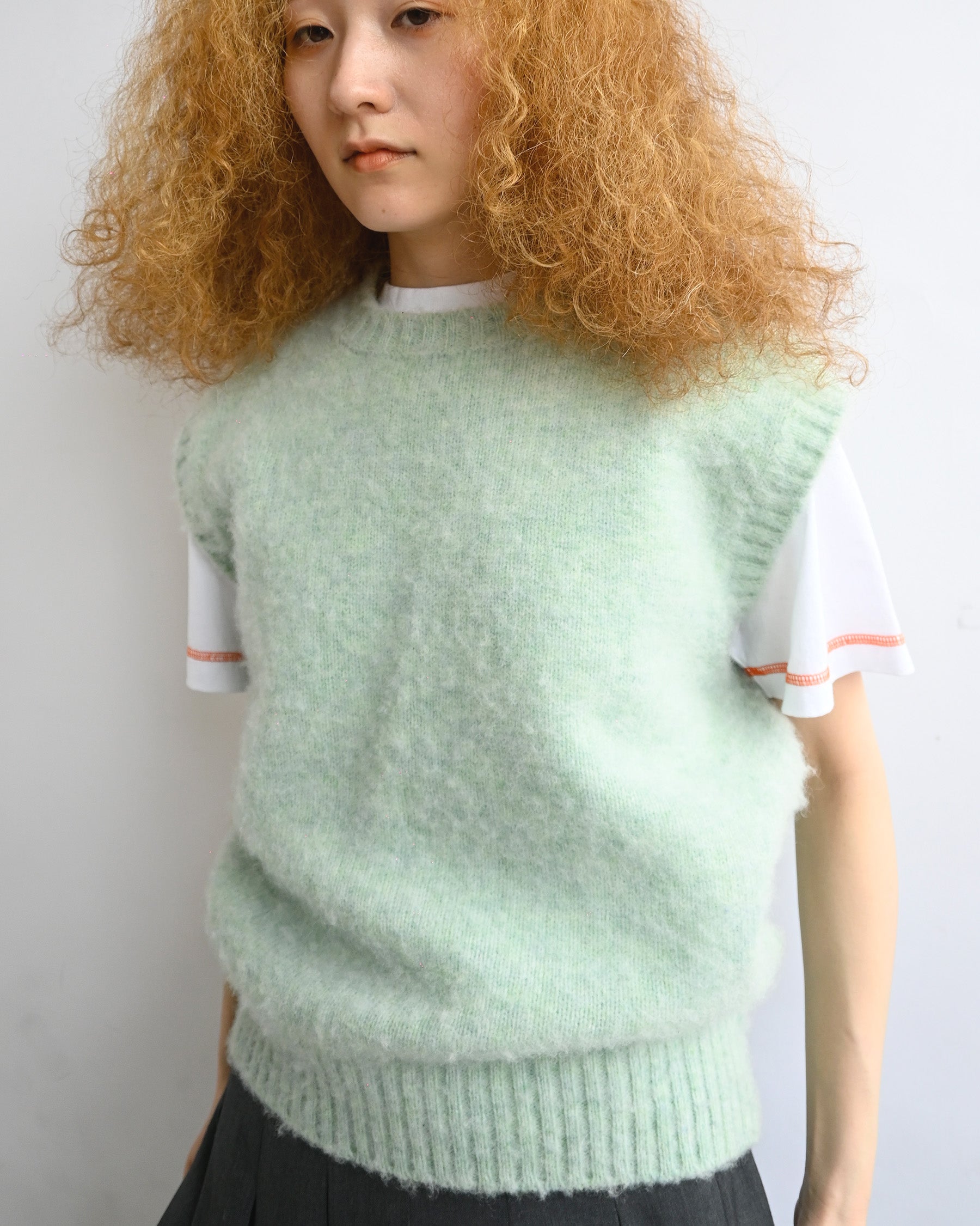 404 Shaggy Dog Crew Neck Vest - Mint