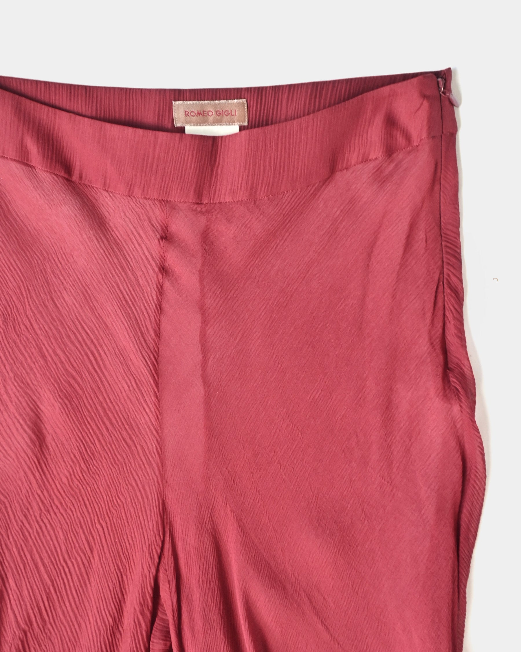 "ROMEO GIGLI" Silk Flare Pants - Wine