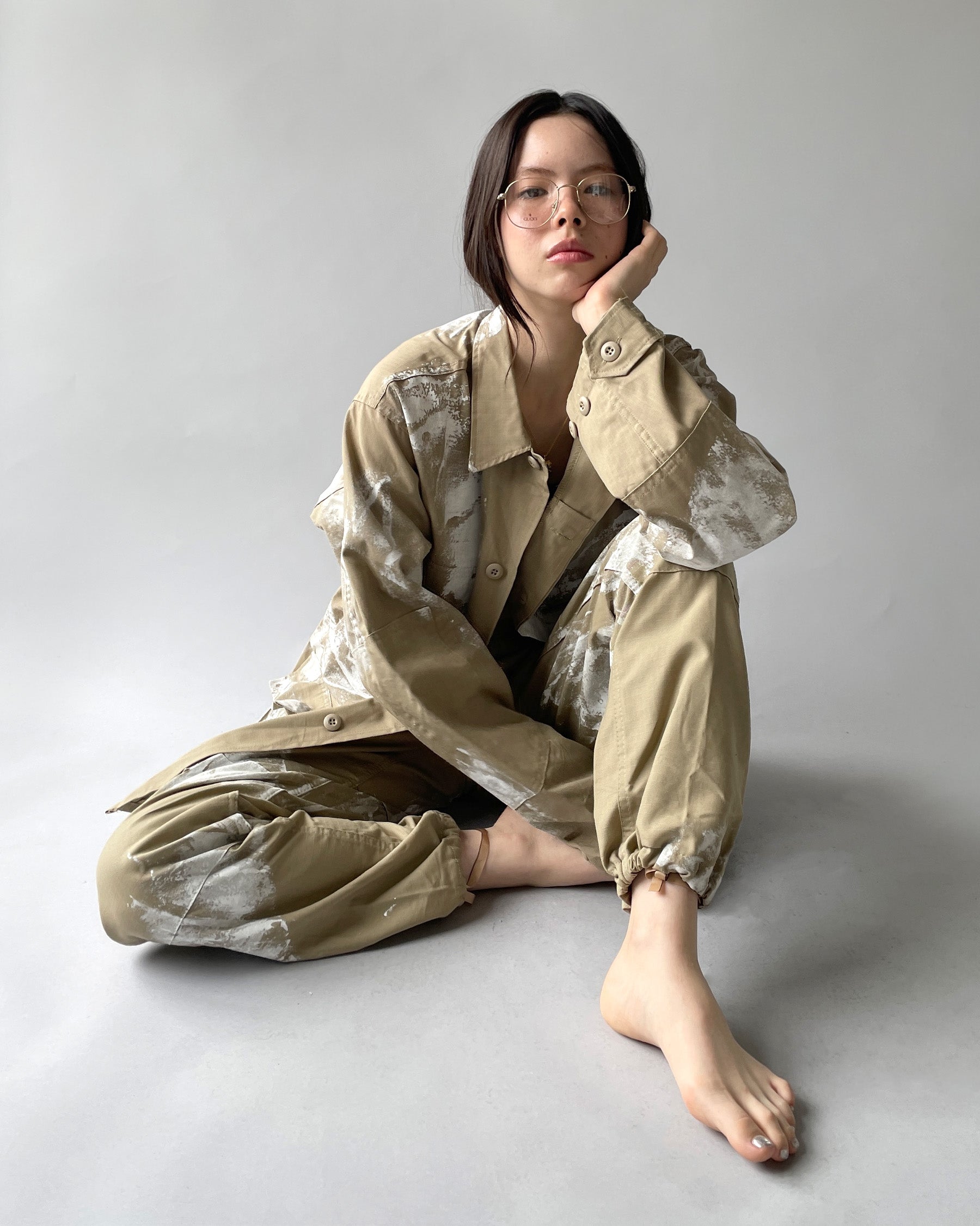 404irregular - Painted BDU Jacket - Beige
