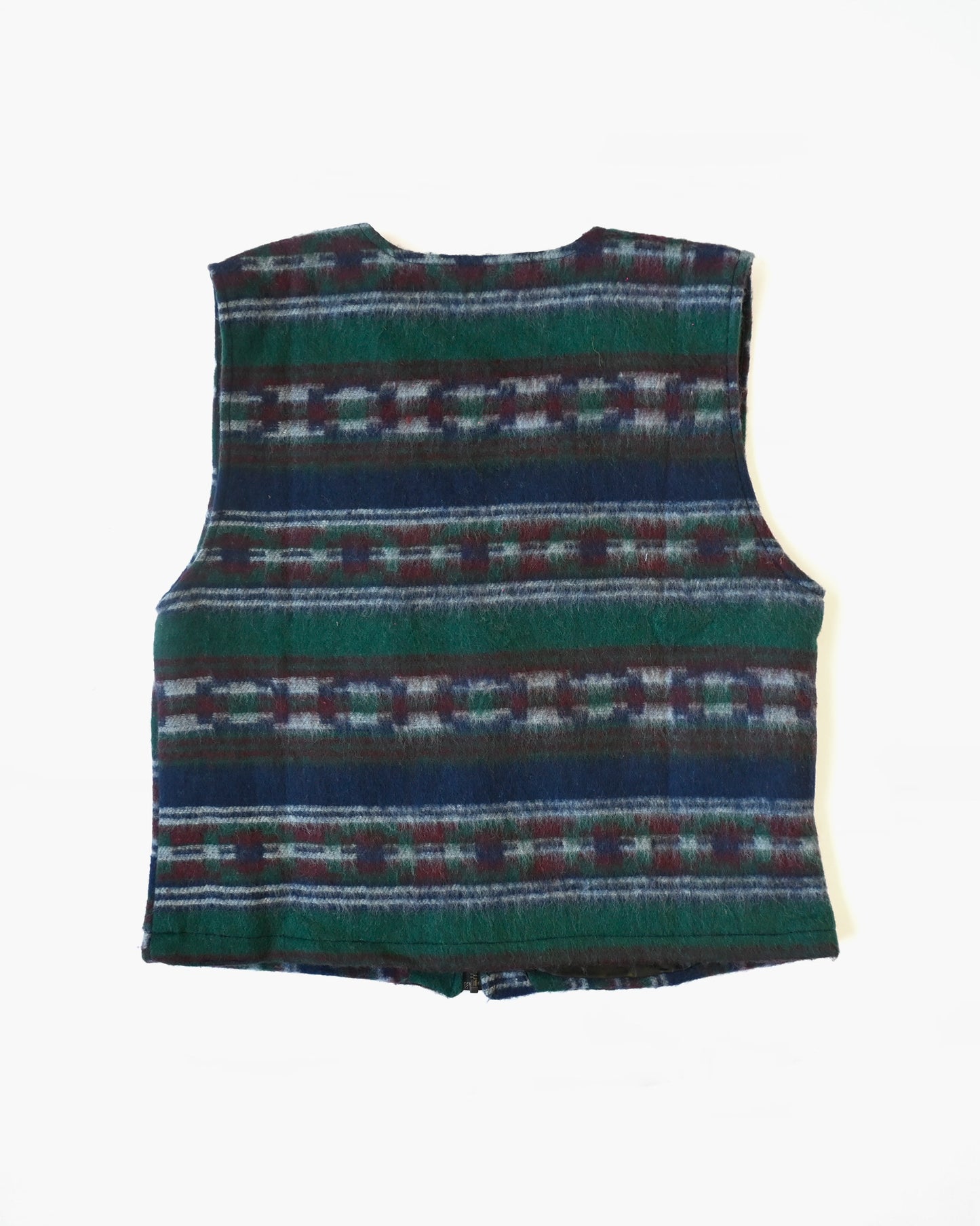 Patterned Zip Vest - Green