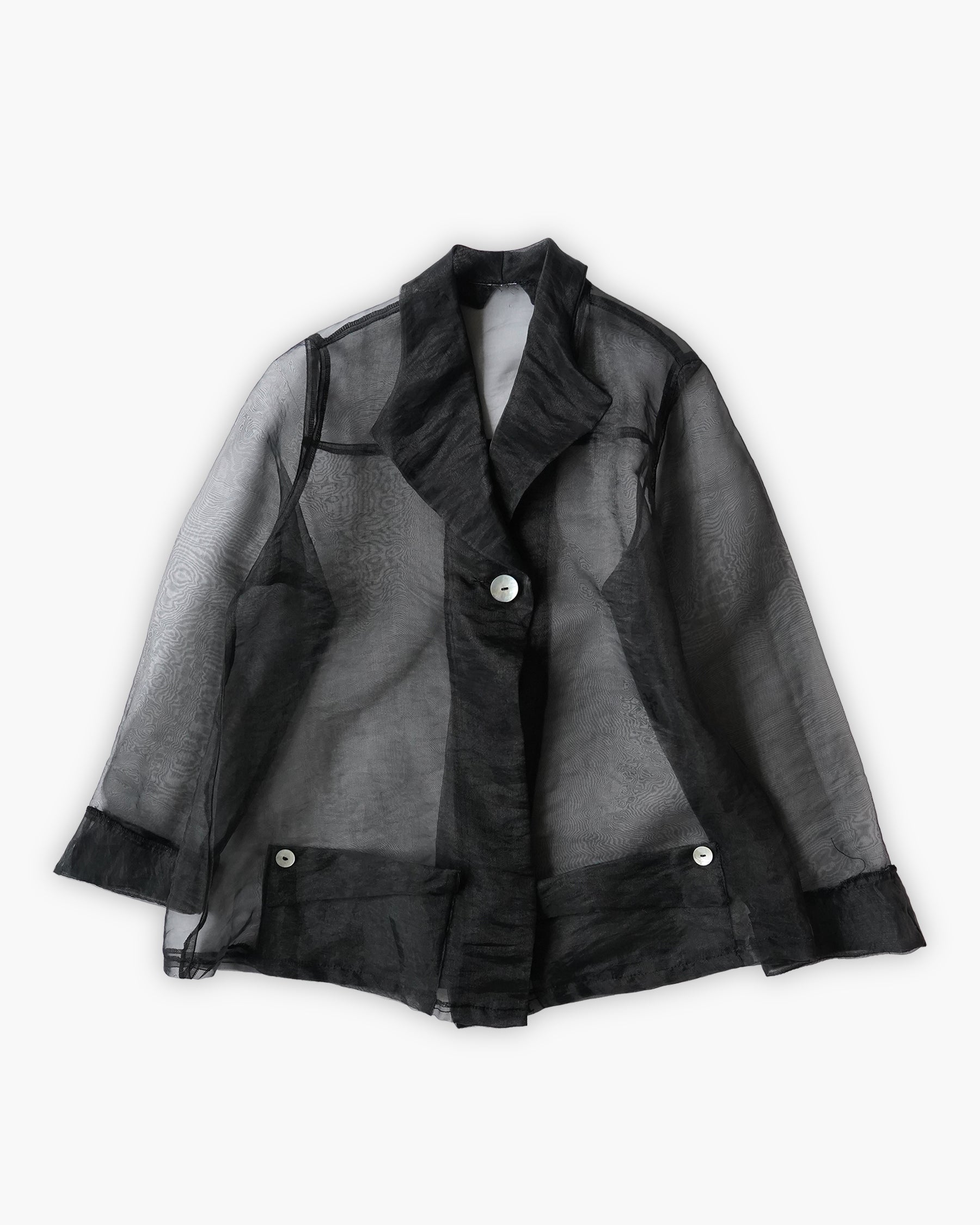 Sheer Shawl Collar Jacket