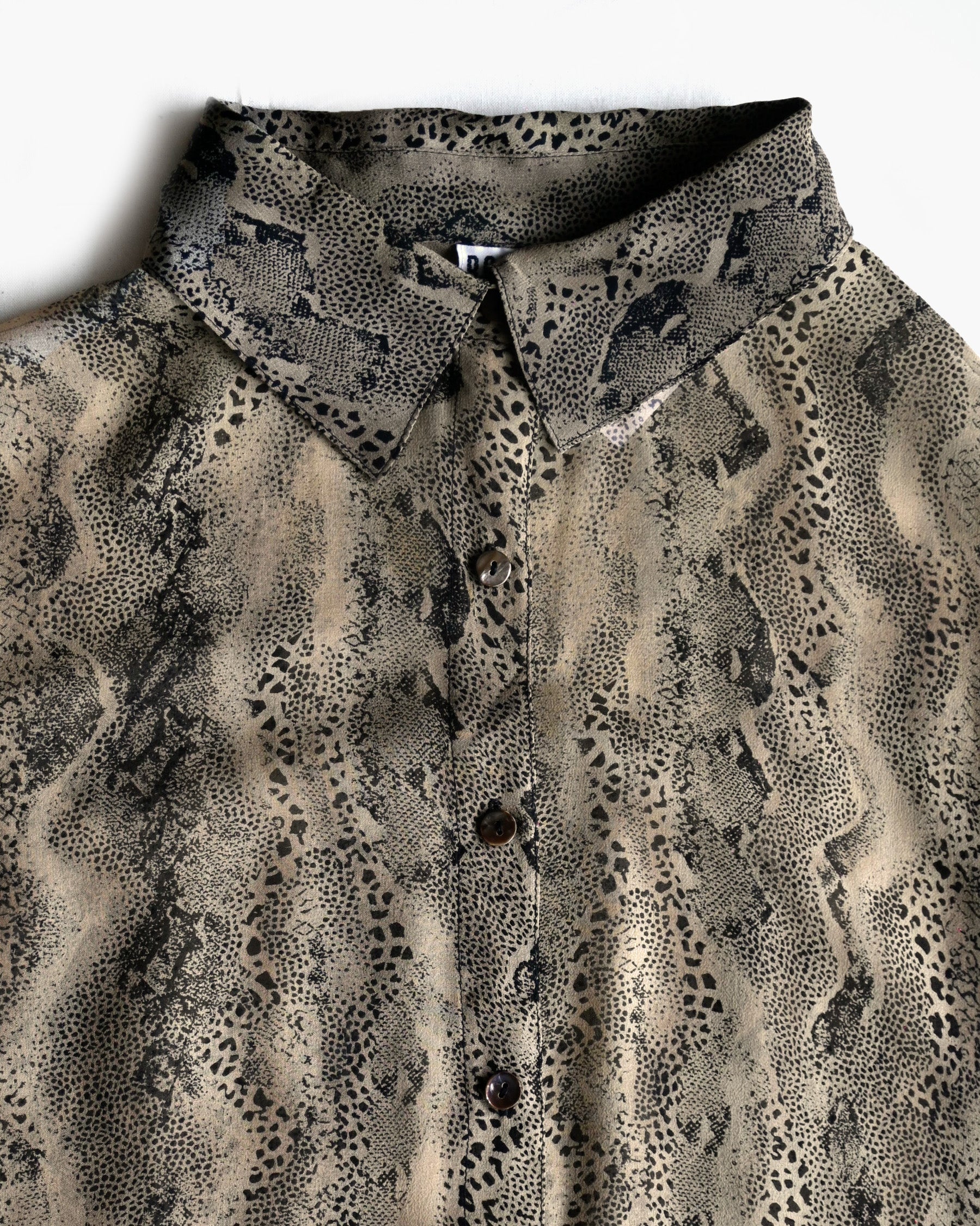 100% Silk Patterned Sheer Long Shirt